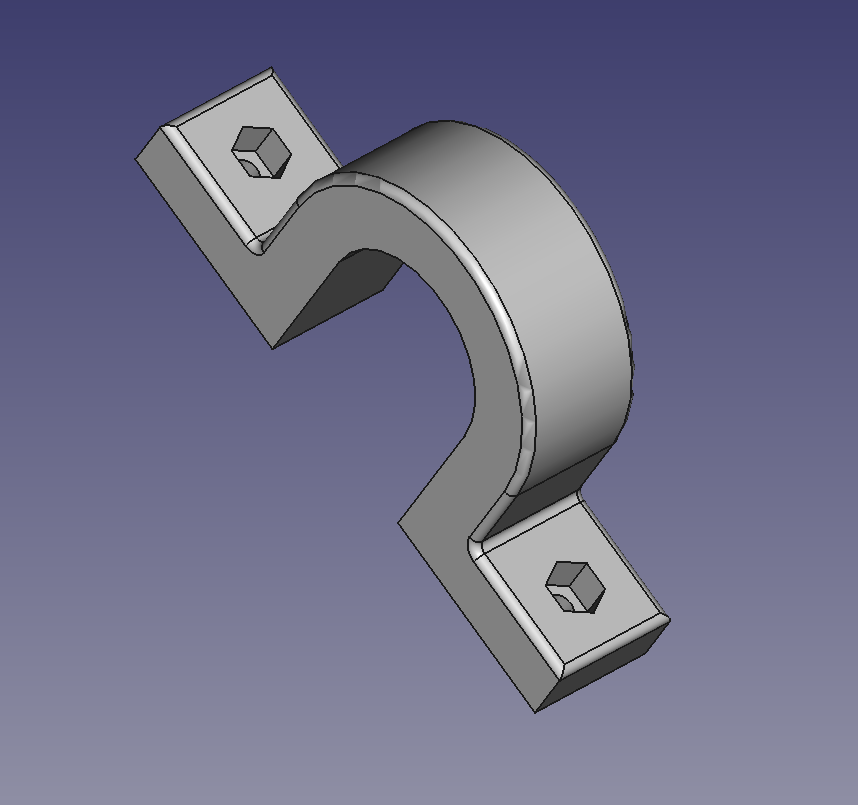 U-Clamp U-Schelle (FreeCAD) HexNut-Version - fully parametric
