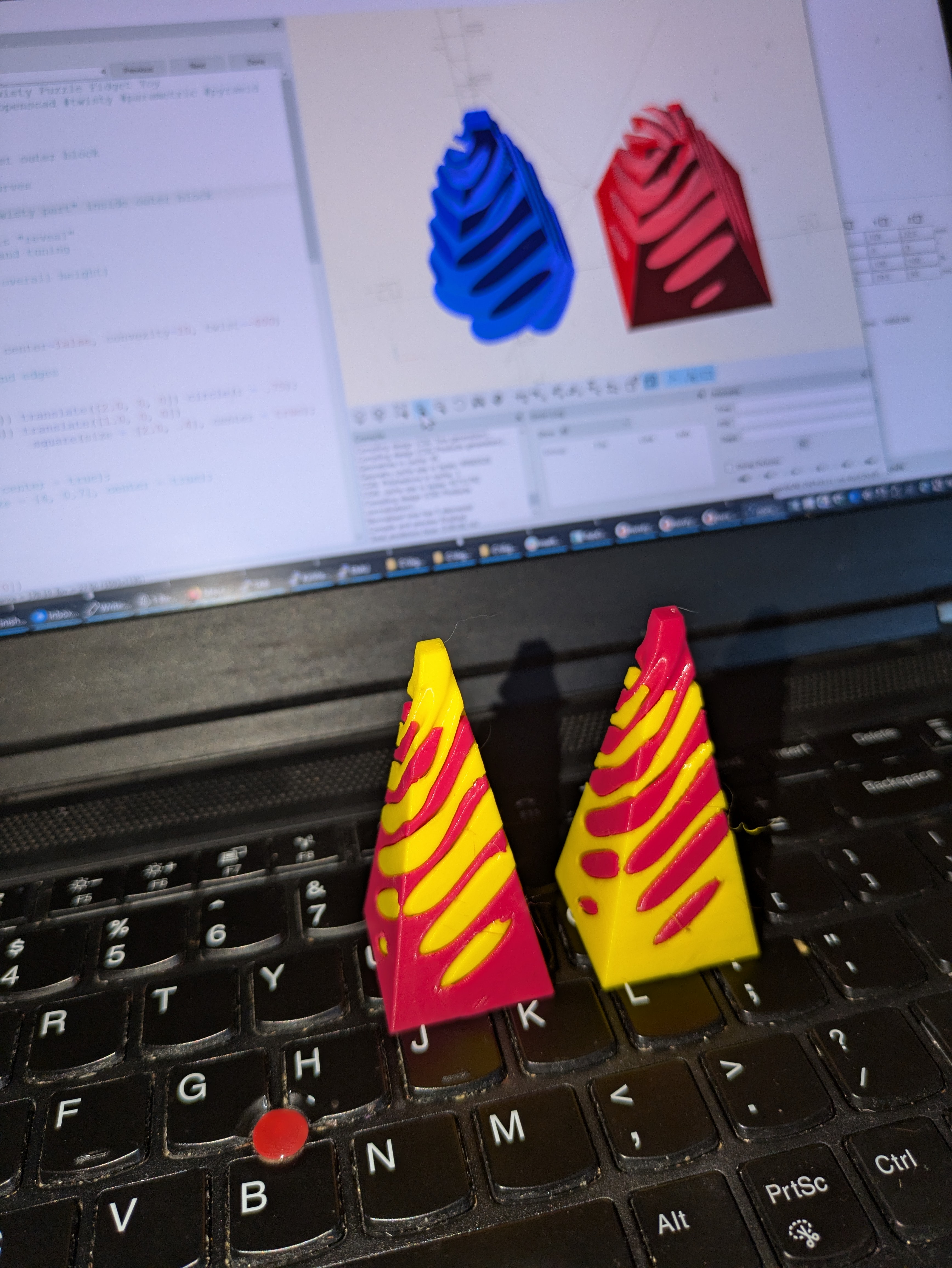 Parametric Pyramid Pass Through Twisty Puzzle Fidget Toy with OpenSCAD Model - photo 2