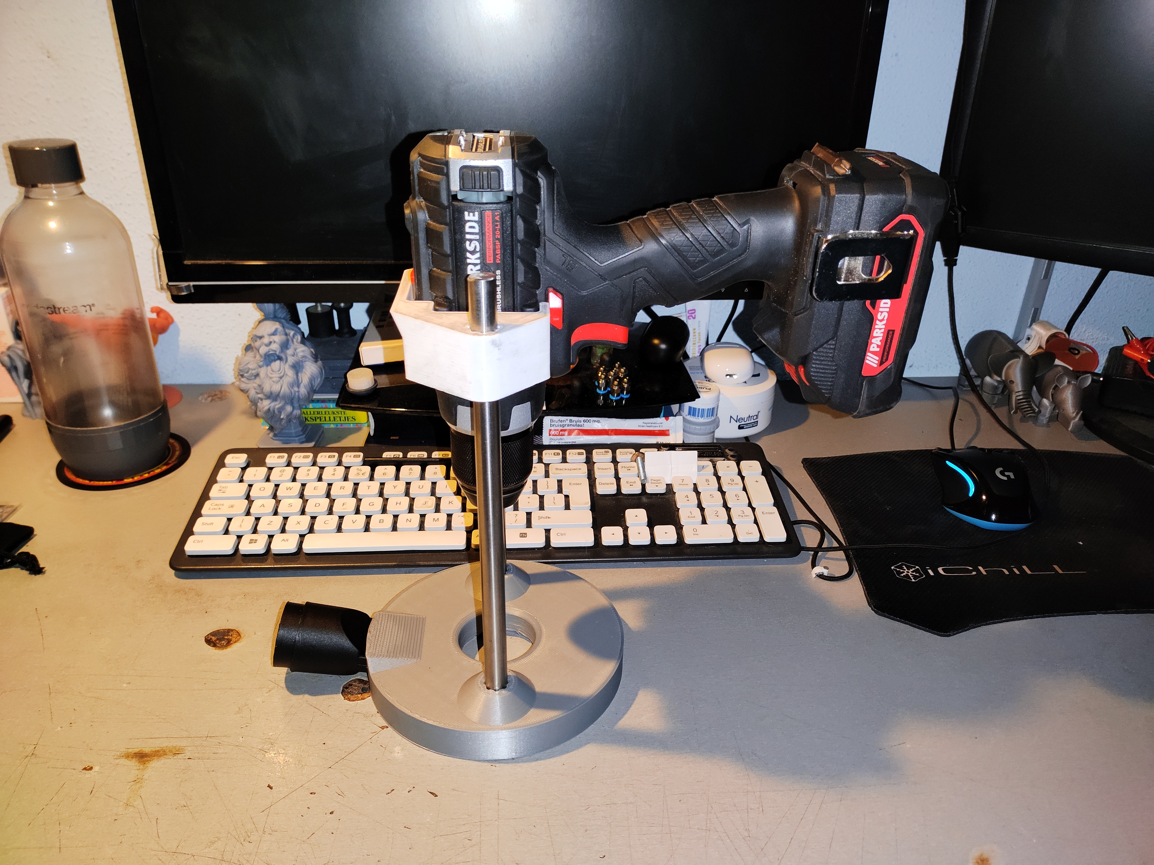 Parkside Performance drill (PABSP 20-li A1) Drill Press/Stand with vacuum adapter