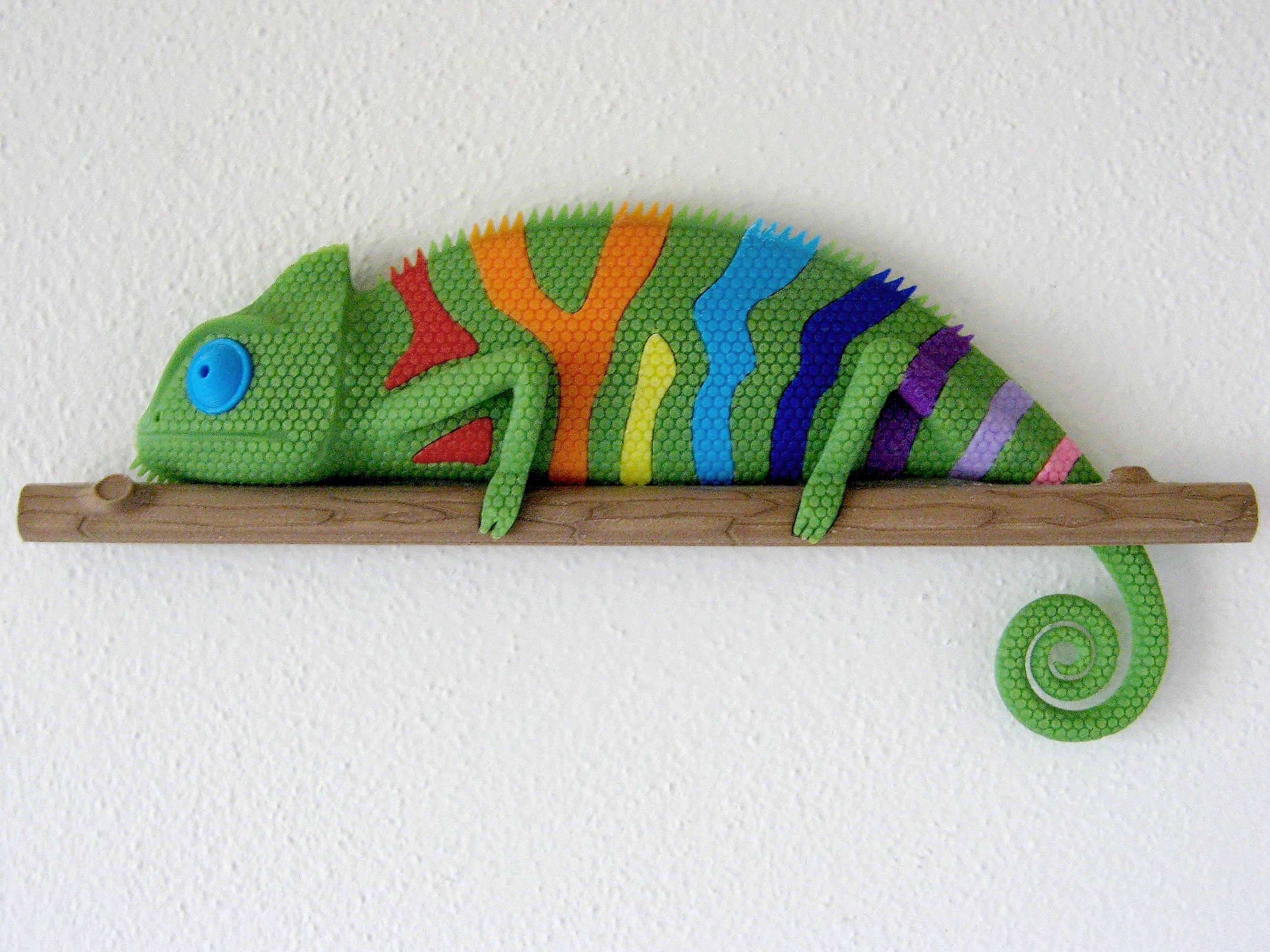 Multi Color Chameleon Wall Art / Key Holder - photo 2