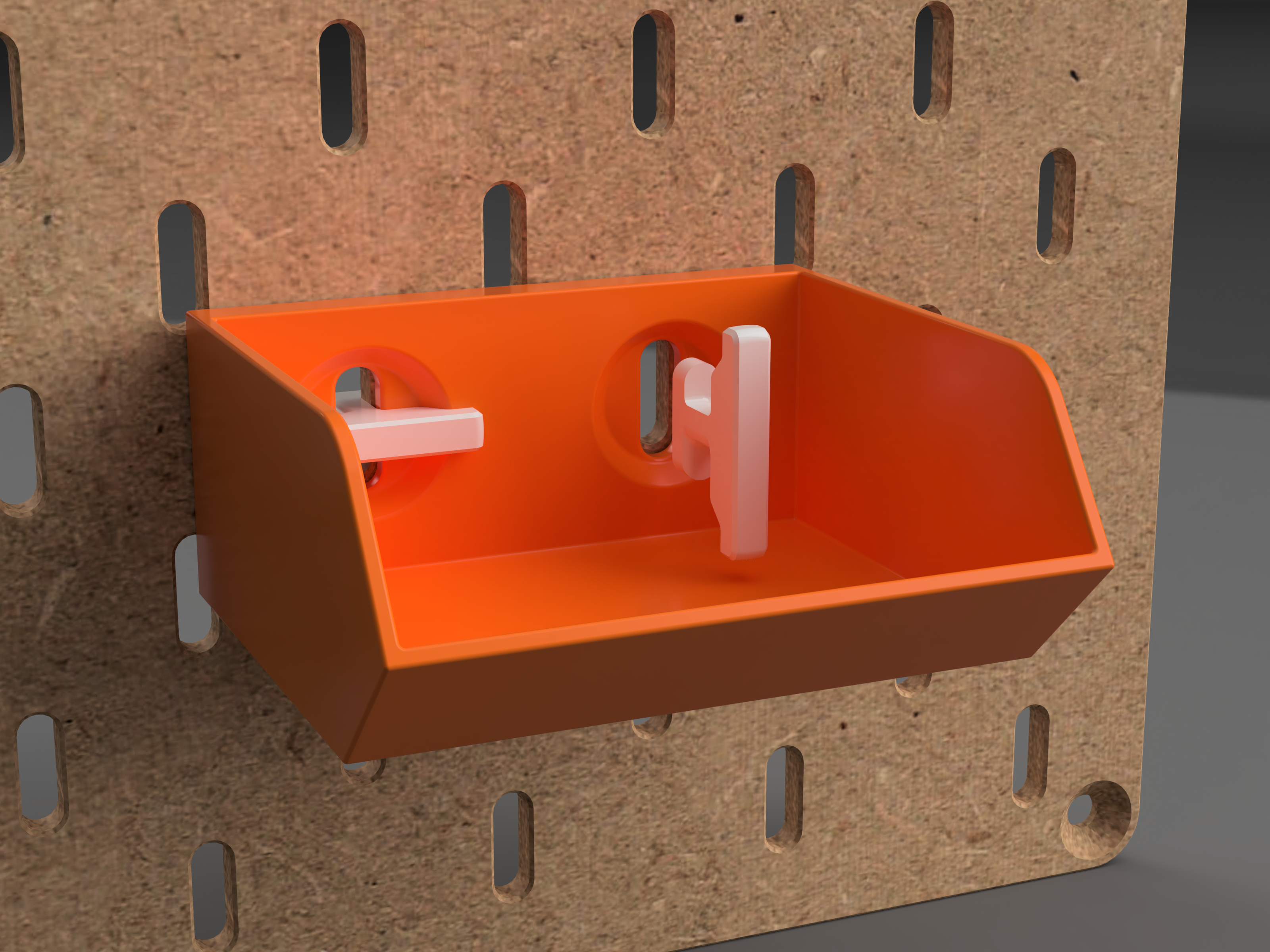 Customizable Parametric Ikea Skadis Tray with T-Clip Locking System