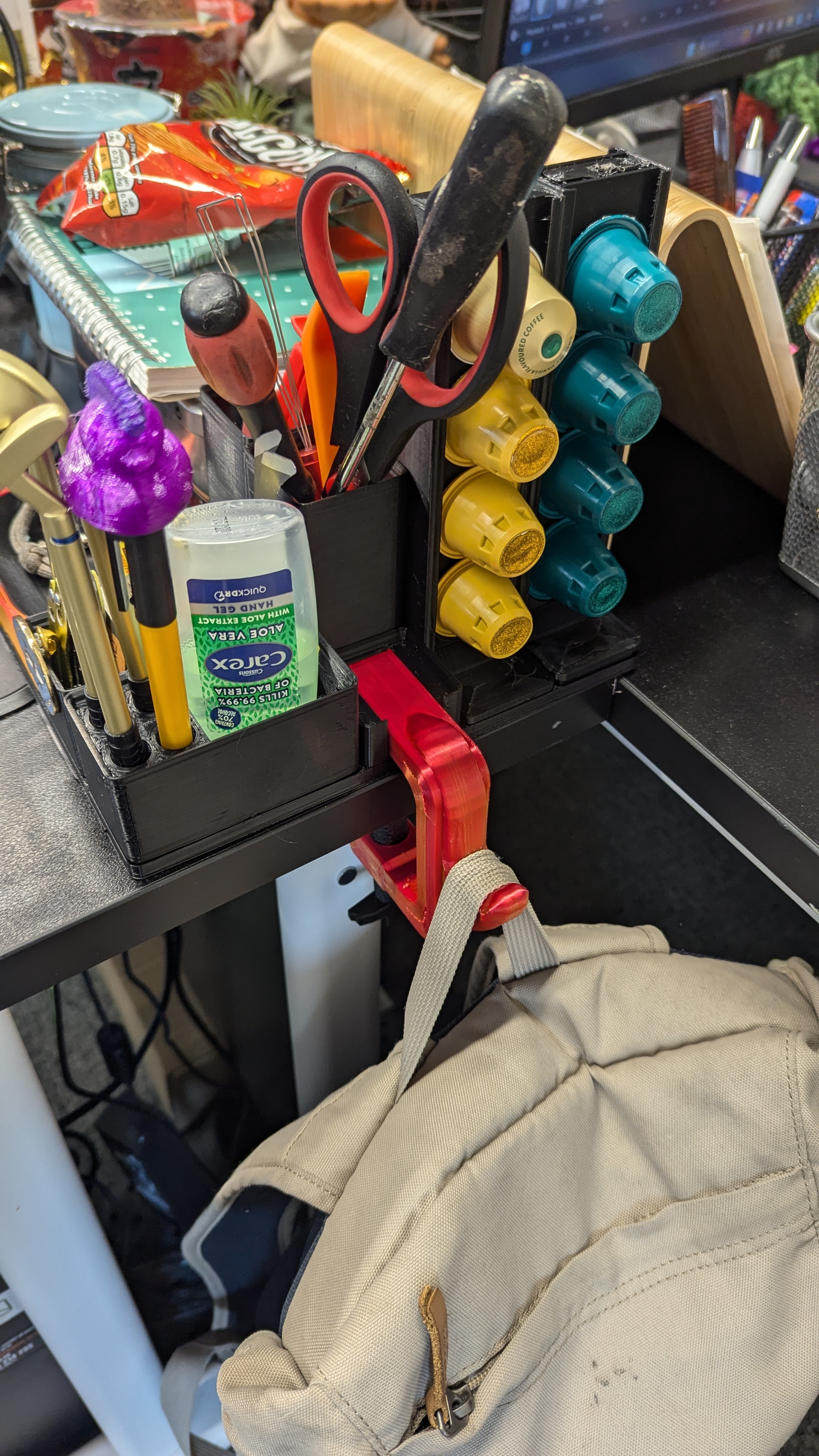 Gridfinity Desk Clamp with Bag Hook - photo 2
