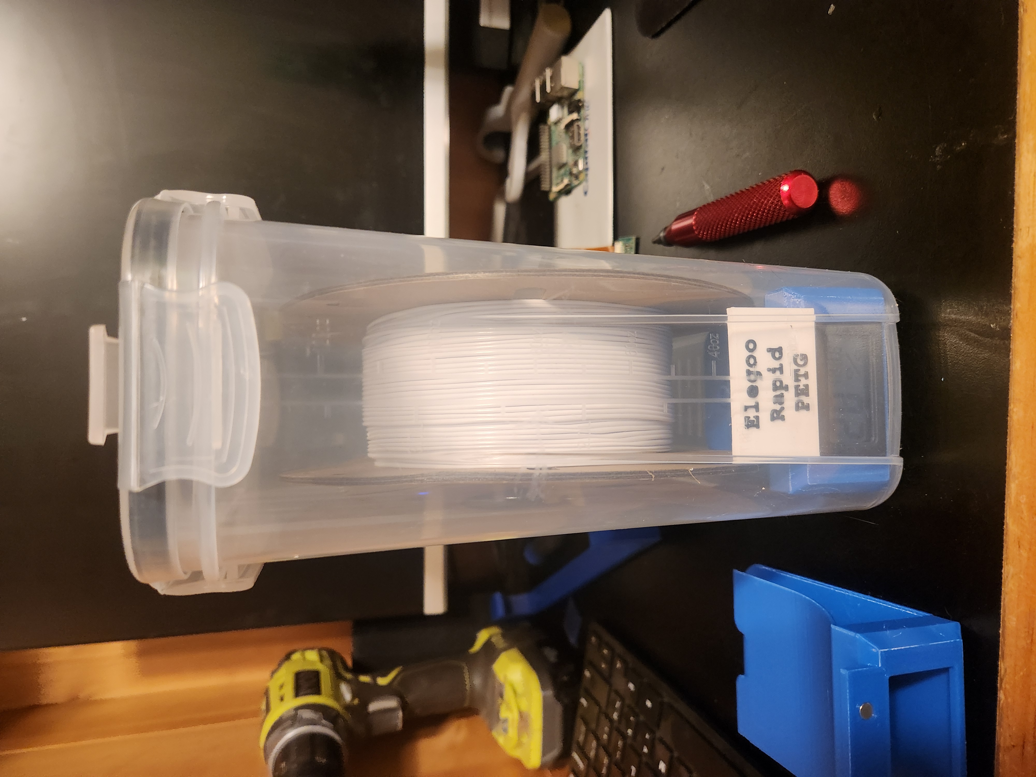 Modified Cereal Container Filament Storage