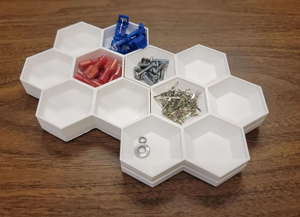 Hex Parts Tray Stackable