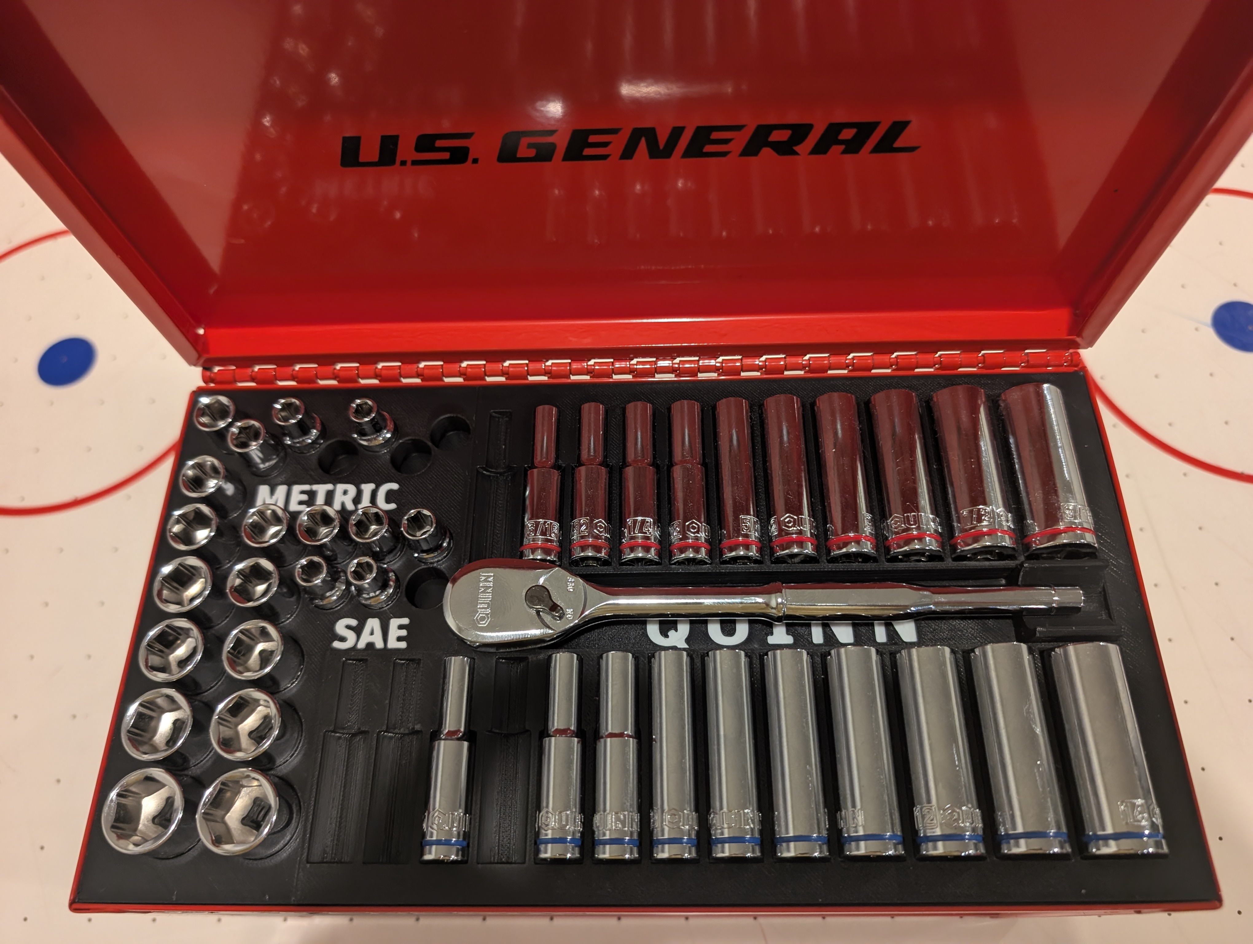 Harbor Freight US General mini toolbox Quinn Master Set socket tray