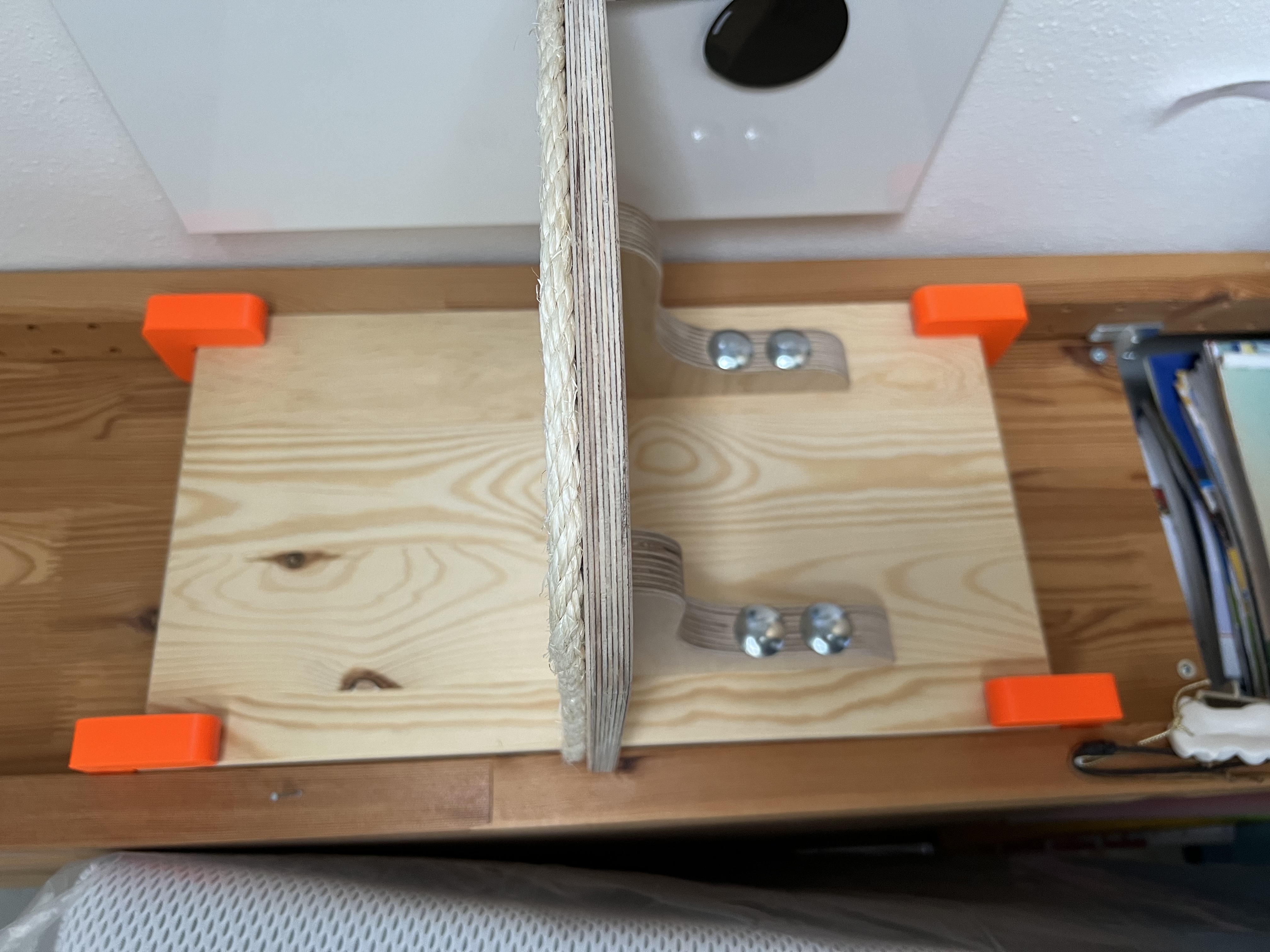 Clamp a Ikea Ivar shelf board on the side