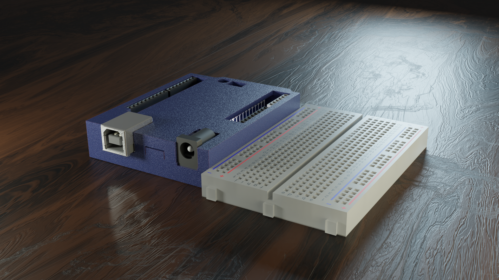 Arduino uno case with breadboard mount