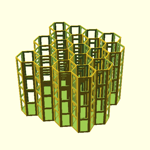 OpenSCAD Fully parametric drawer cable storage management hive with punch cuts - photo 3
