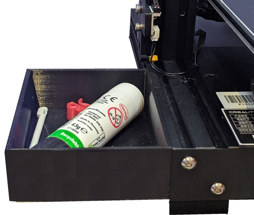 Slide on Plain Ender 3 side storage box for tools, etc