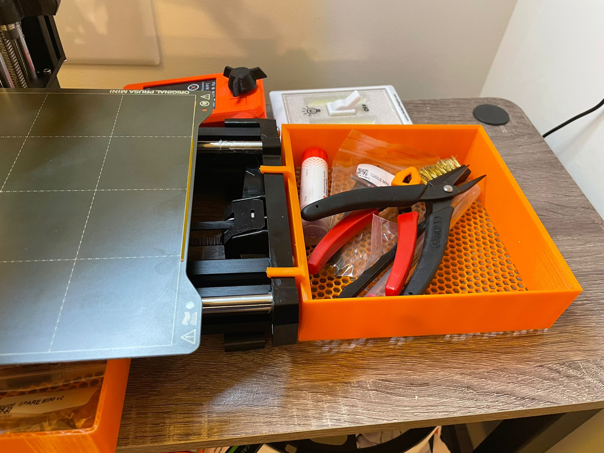 Prusa mini front panel storage box