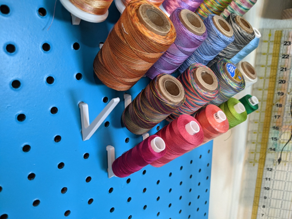 Peg Board Thread Spool Hook