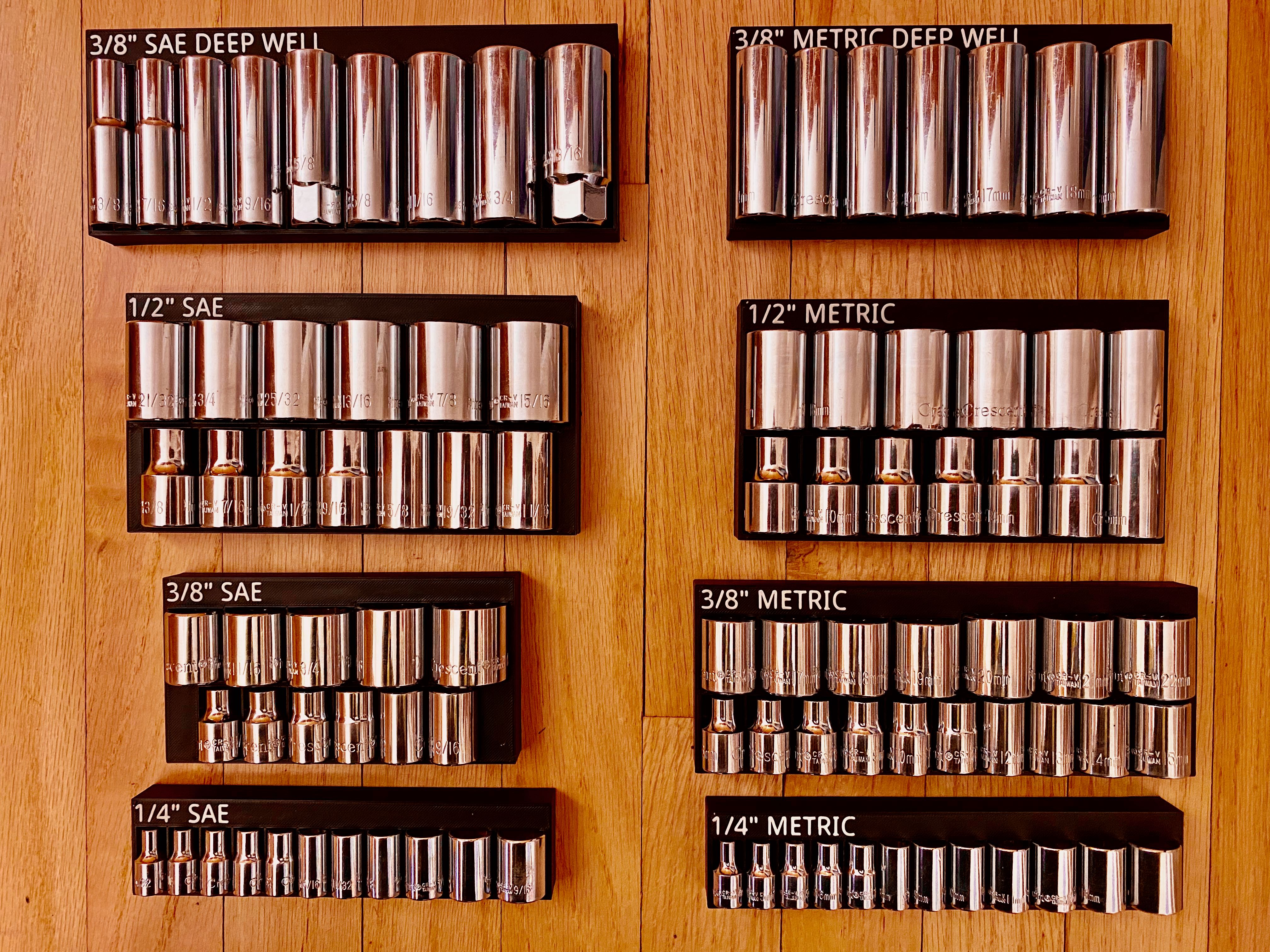 SAE and Metric Socket Organizer Trays