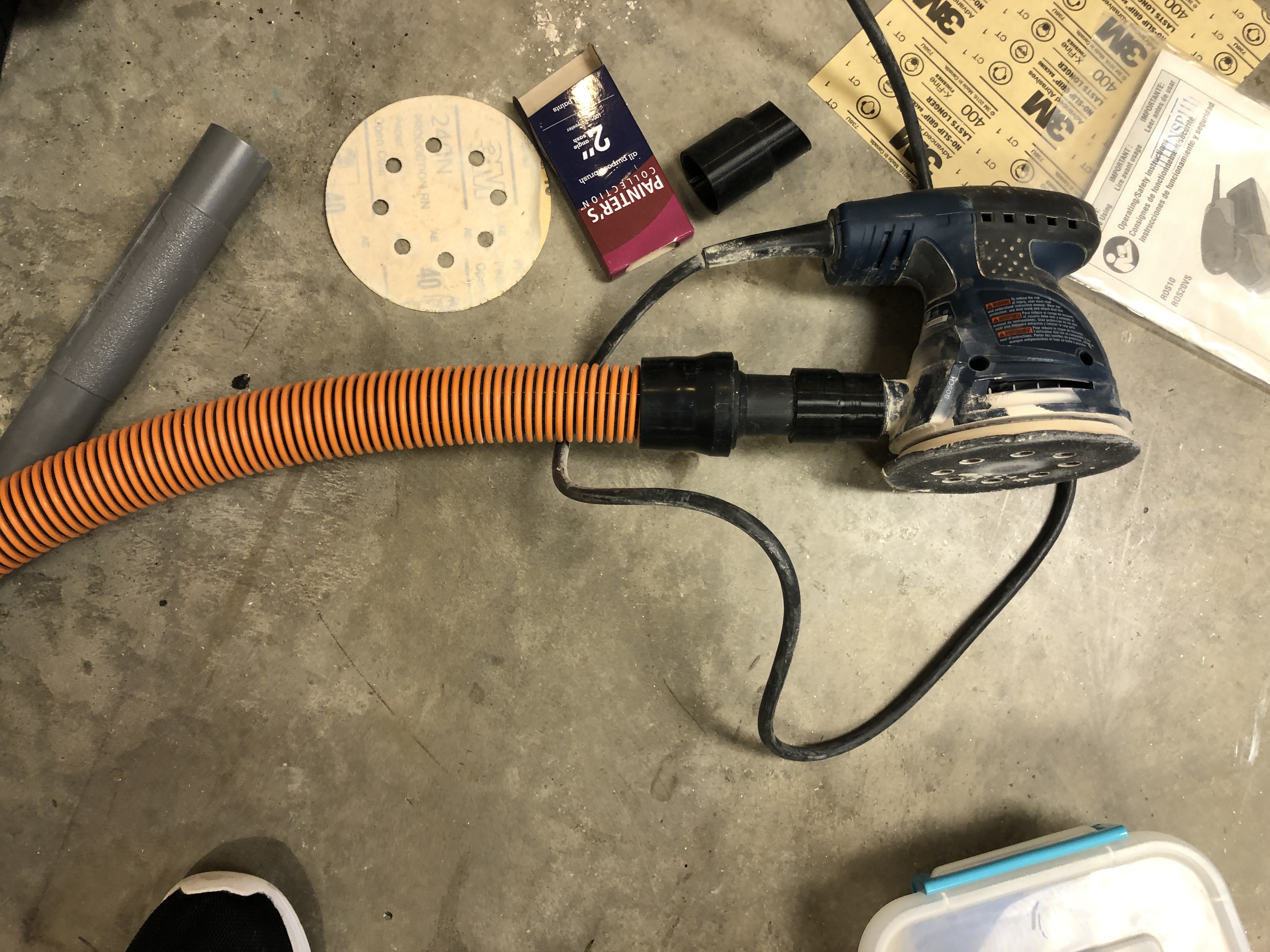 vacuum adapter from Bosch orbital sander to Rigid Shop Vacuum hose - photo 2