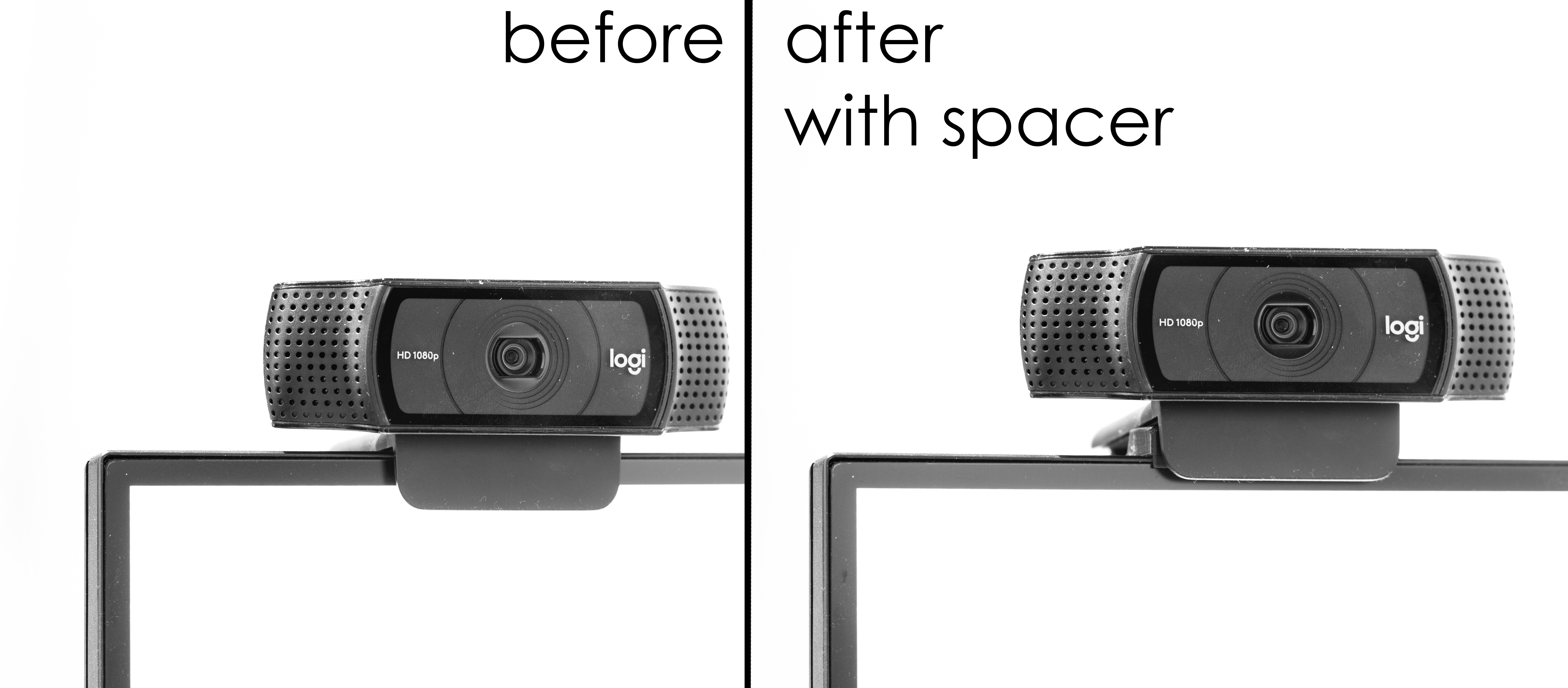 Logitech C920 spacer for Dell monitor