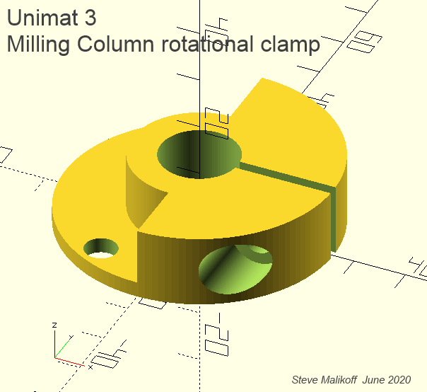 Emco Unimat 3 Milling Column rotational locking clamp - photo 4