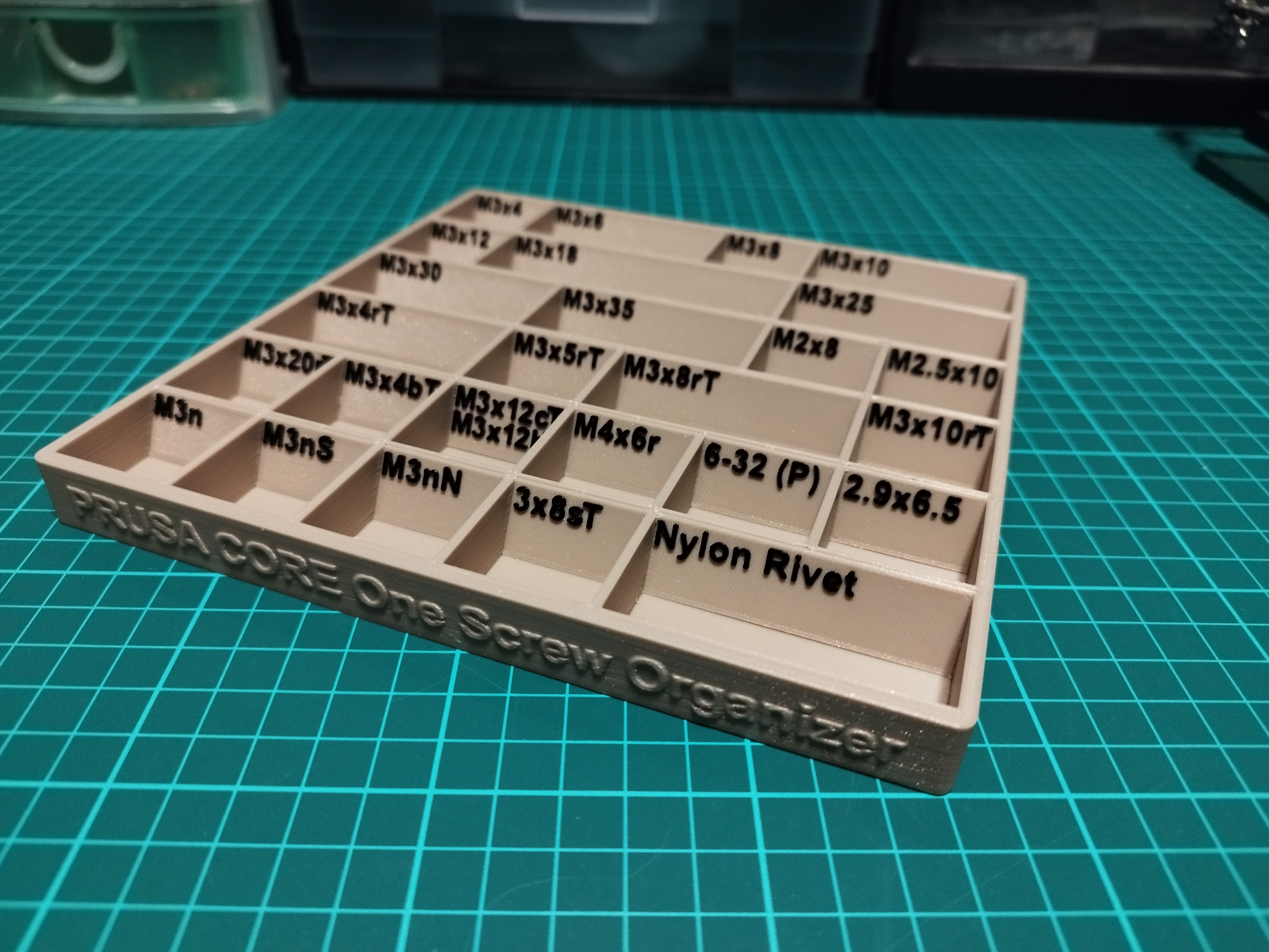 PRUSA CORE One screw organizer customizable