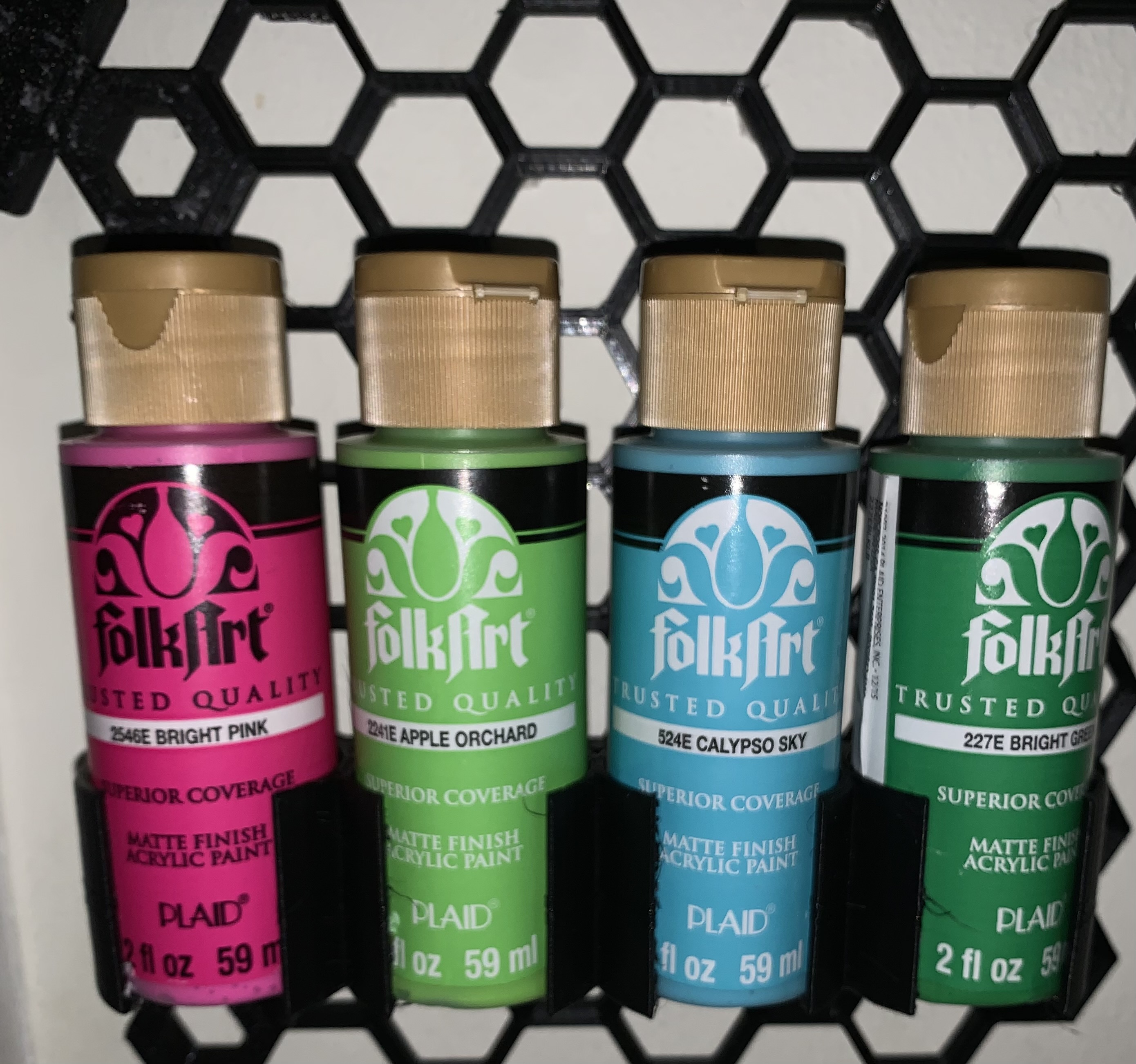 Acrylic paint holder for Honeycomb storage wall