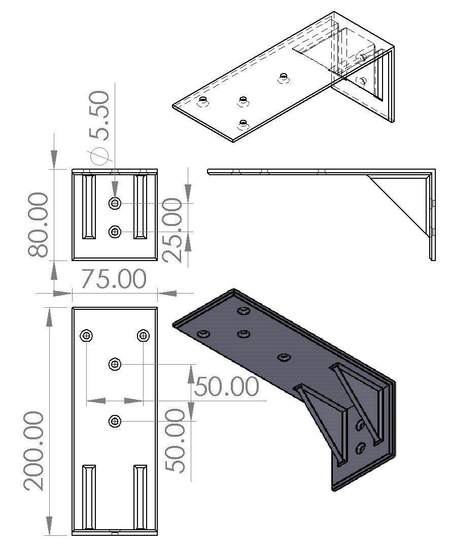 Support Wall Bracket For IKEA Lack Enclosure - photo 2