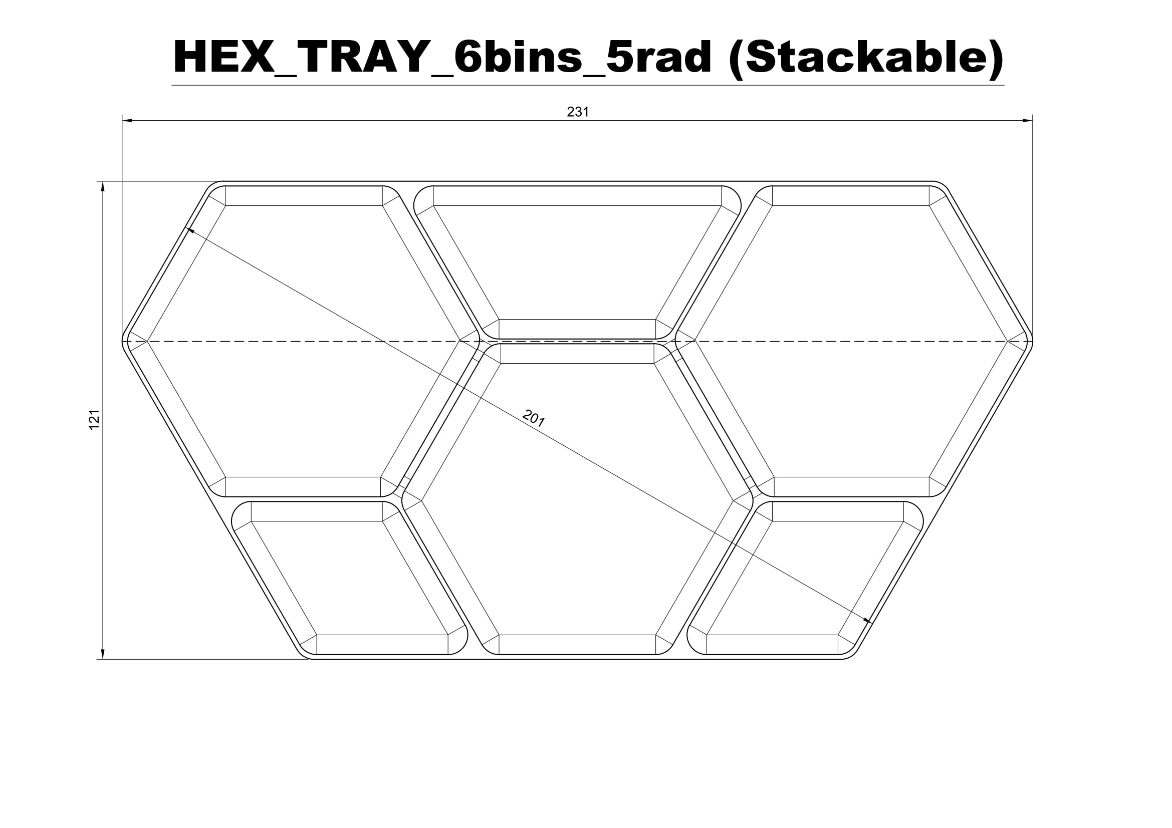 Hex Parts Tray (Stackable) - photo 4