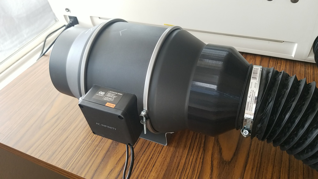 AC Infinity Cloudline S6 to 4" dryer hose adapter.