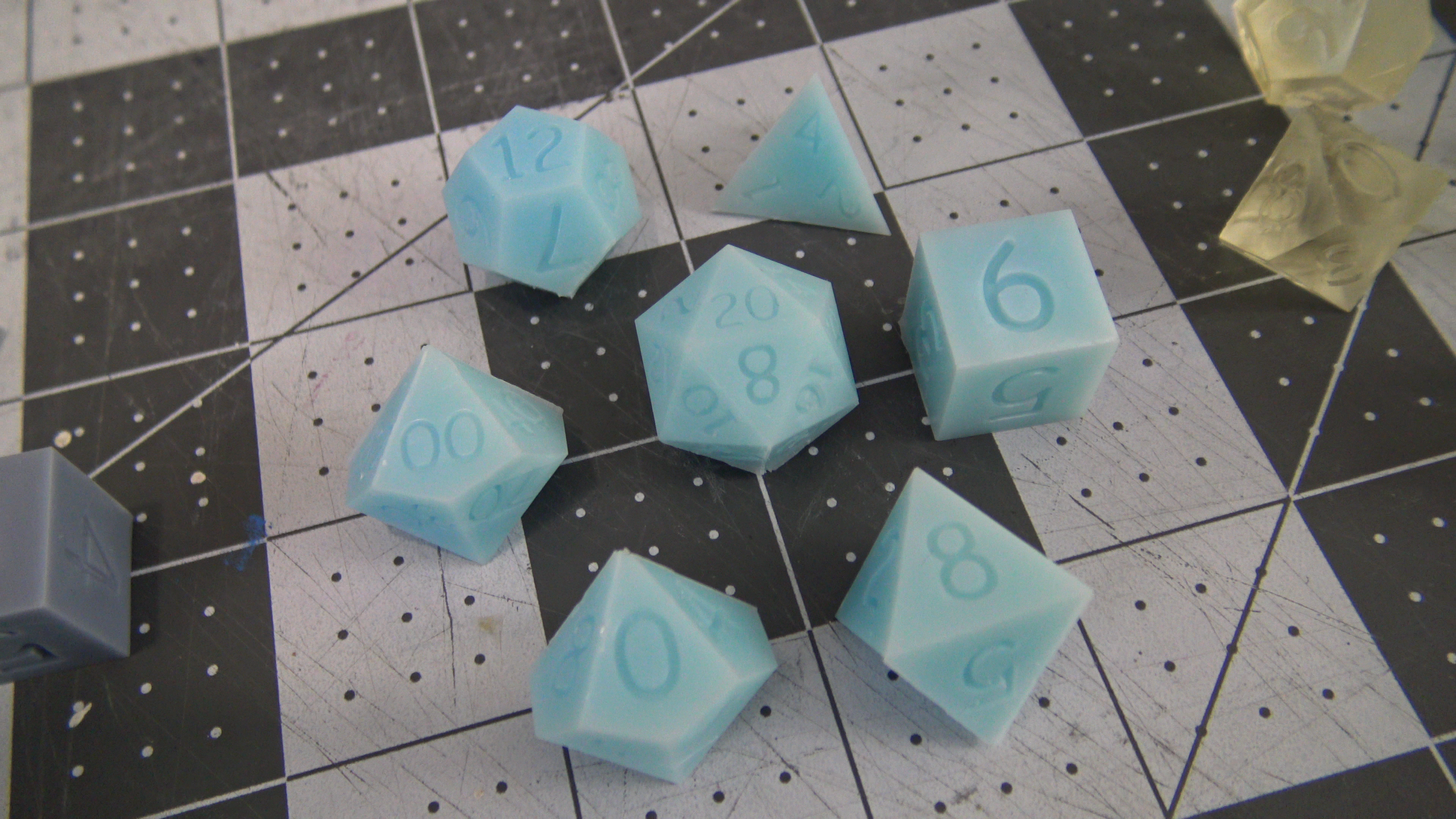 Comic Sans Polyhedral Dice Set