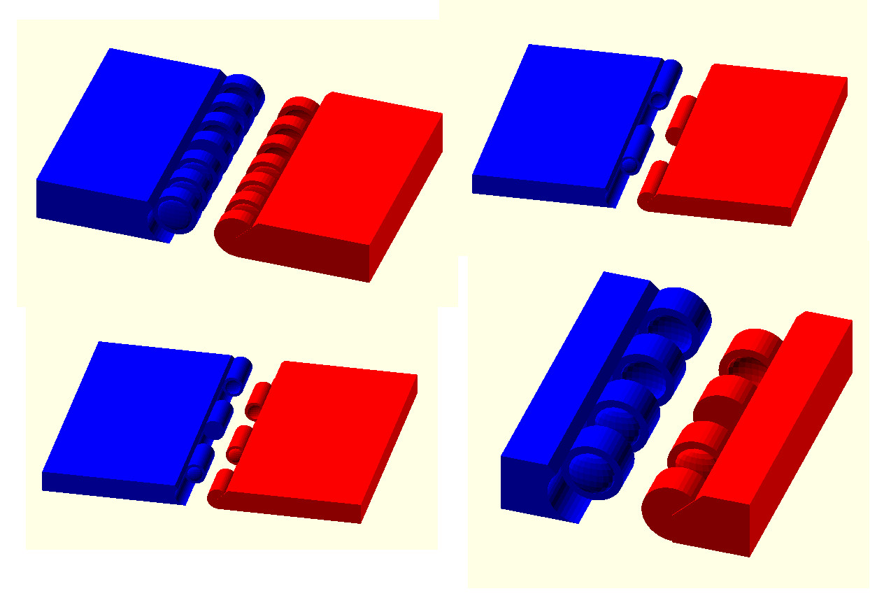 Parametric, Hermaphroditic, Snap-together Hinge