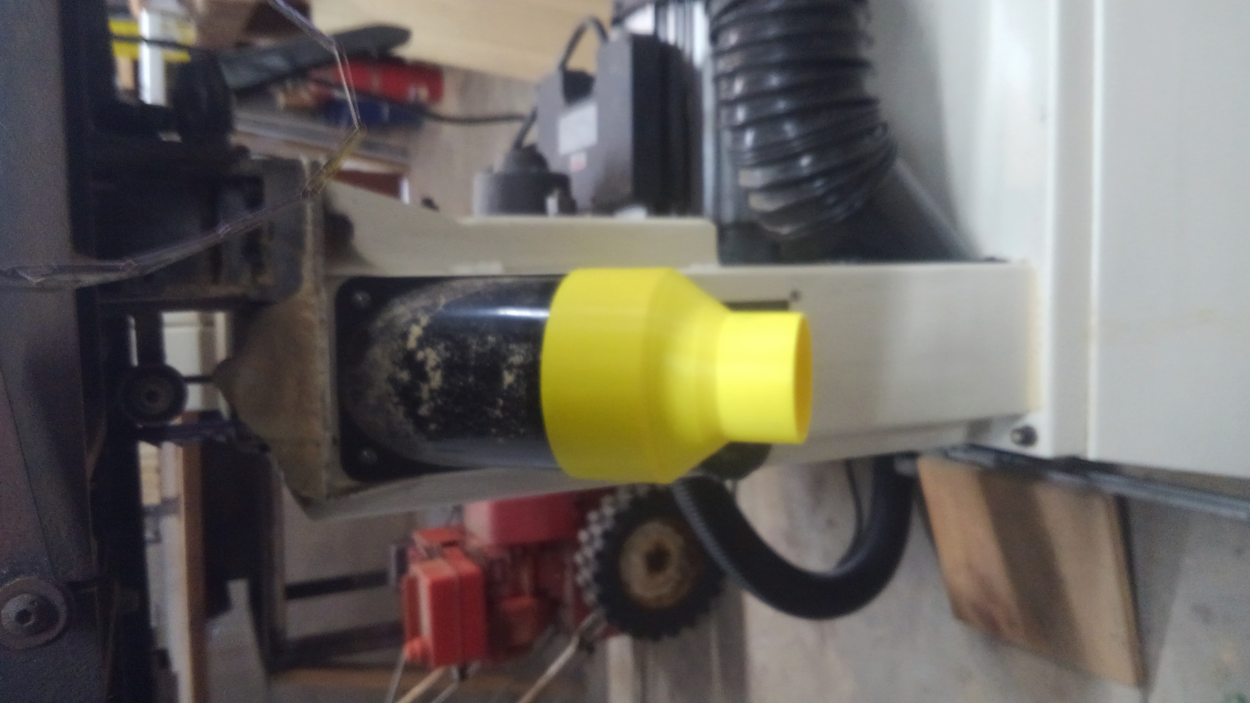 Woodworking machine 4" to 2 1/2" vacuum adapter