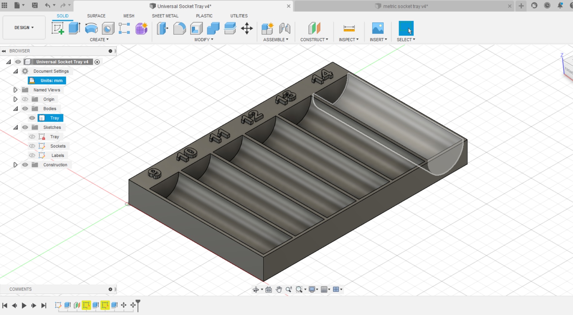 Adjustable Universal Socket Tool Tray