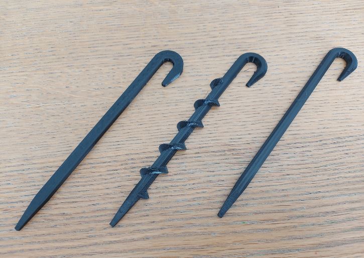 Cable ground/soil pin hook - 3 versions