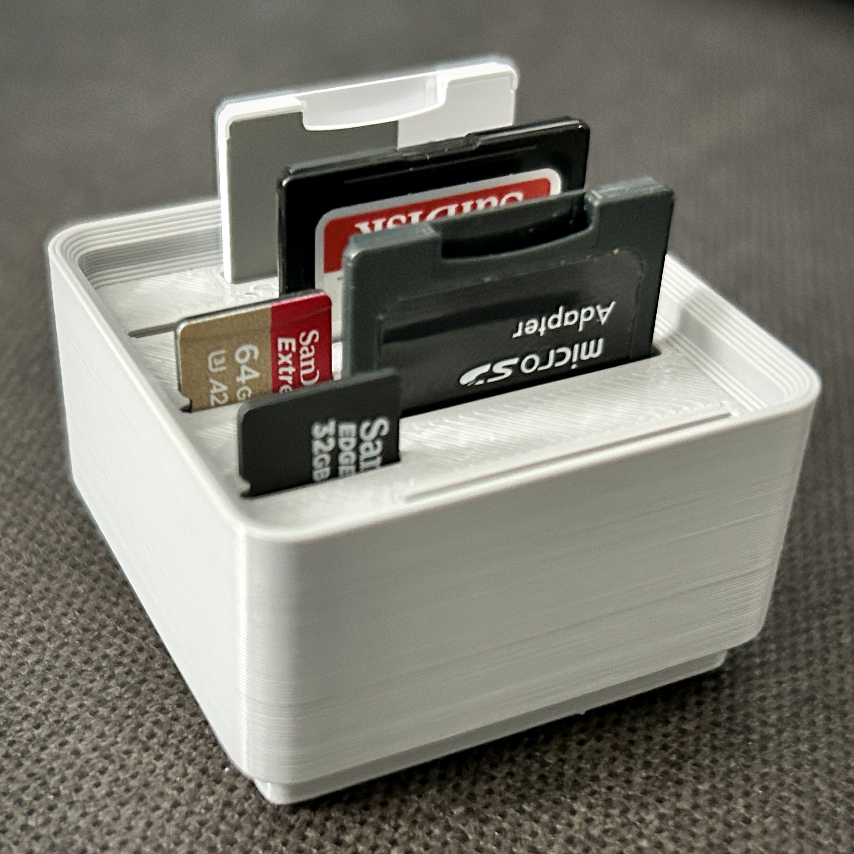 Gridfinity 1x1x3 SD Card Caddy (no magnets)