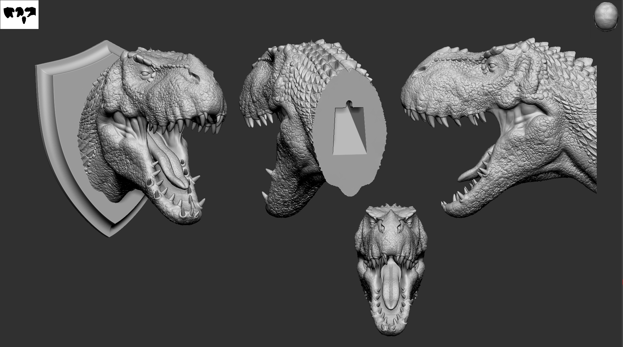 T-Rex head wall mount