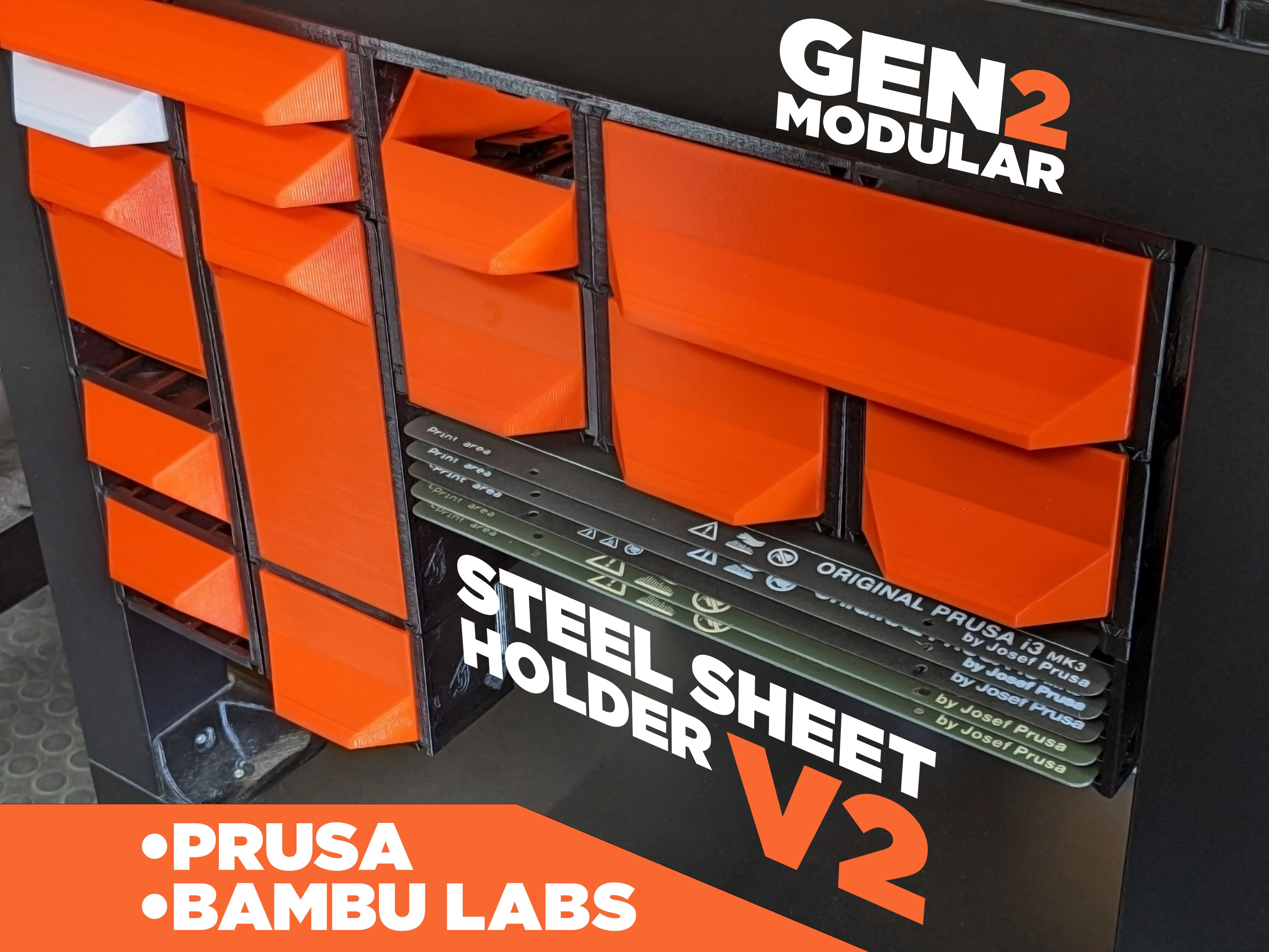 GEN2 Steel Sheet Holder V2 For Prusa and Bambu Lab
