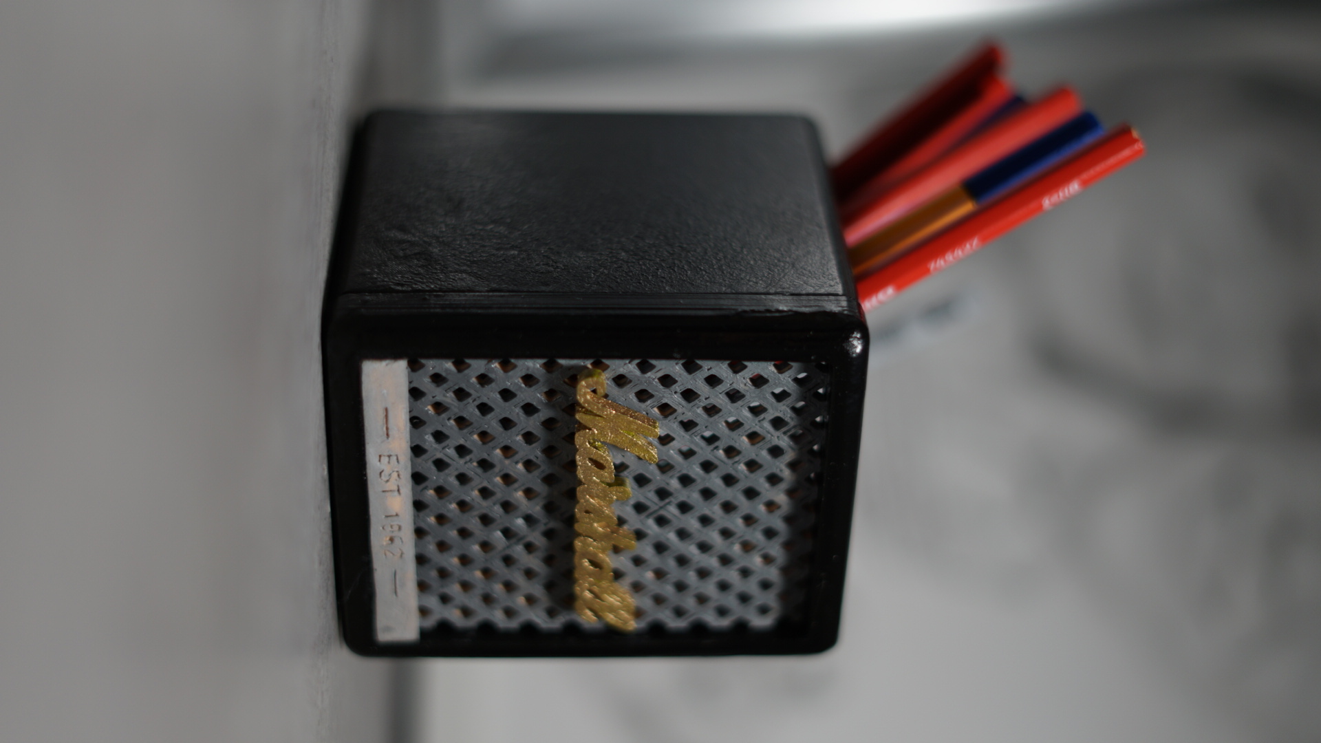Marshall pencil holder, desk organizer