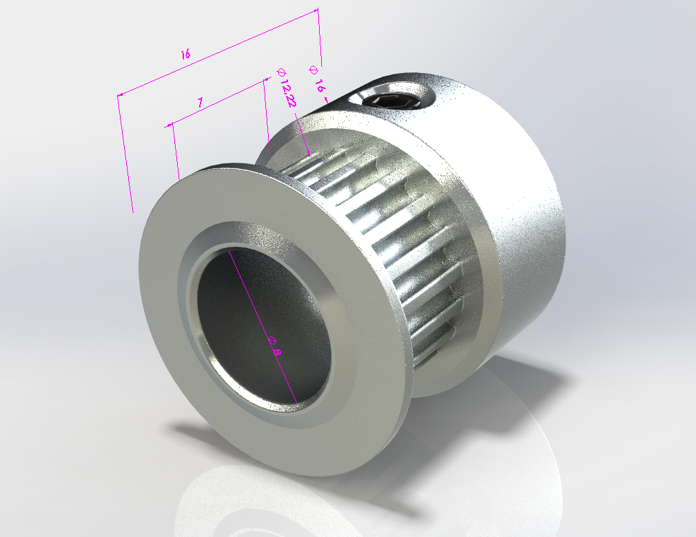Timing Pulley GT2 (20T, 8mm bore) - photo 3