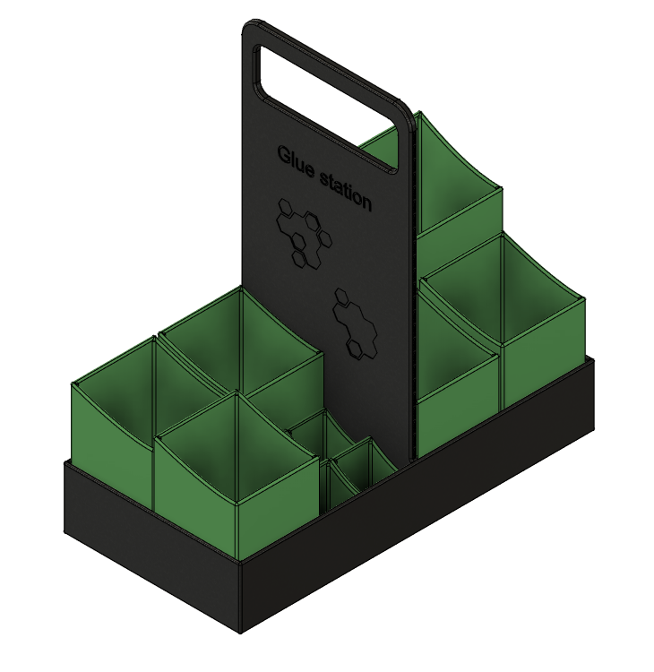 Tray with modular boxes