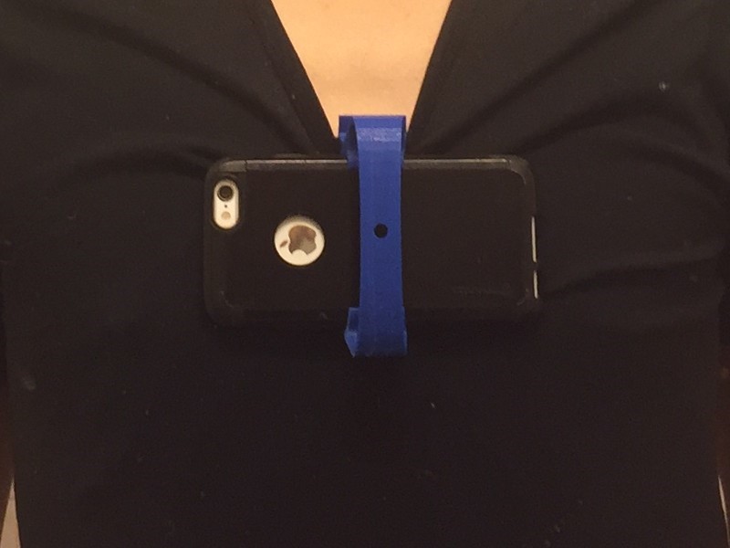 Body Camera Phone Mount (attaches to shirt, lanyard or backpack)