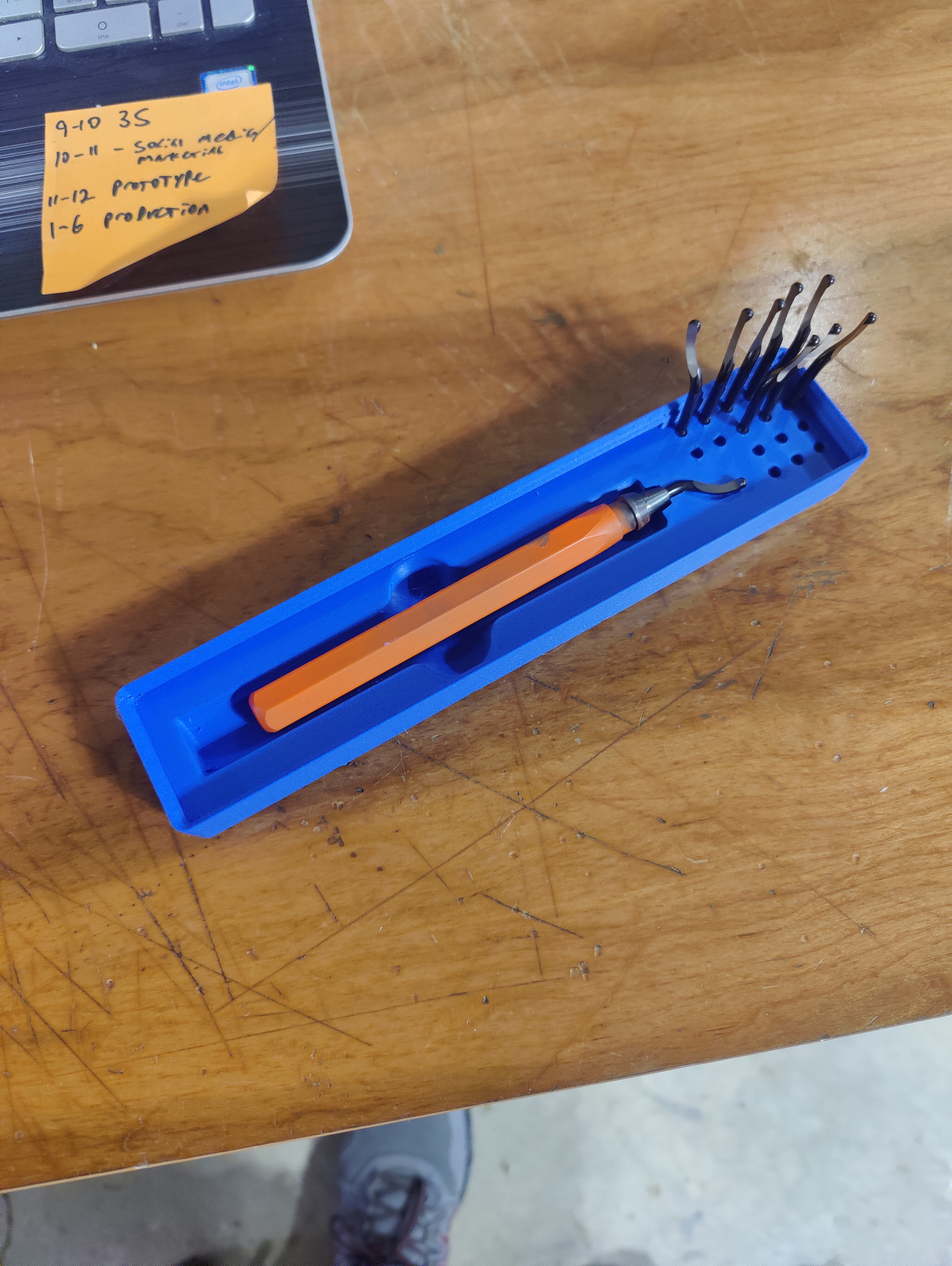 Gridfinity Deburring Tool Holder with Blade Storage