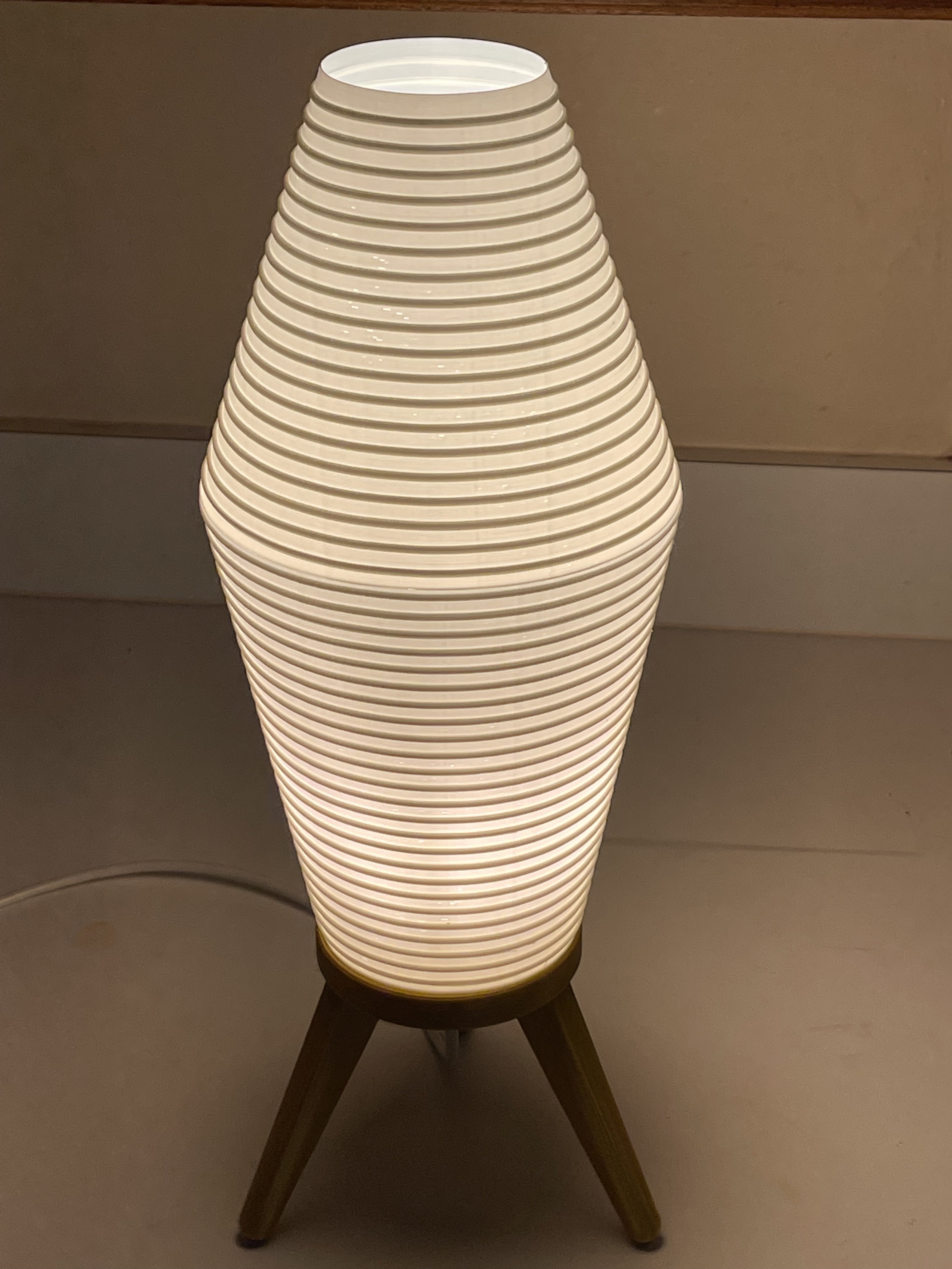 Mid-century Modern Lamp Shade and Stand - Honeycomb