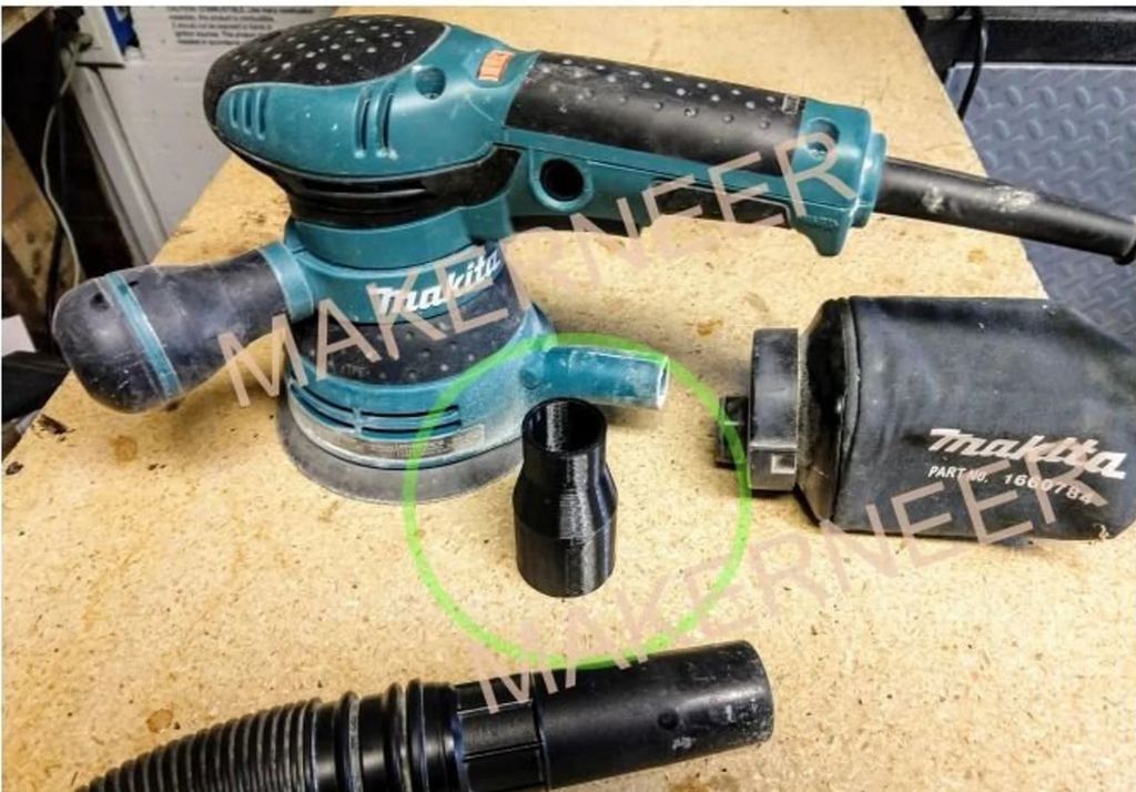 Makita BO5041 sander to 1.25" hose adapter
