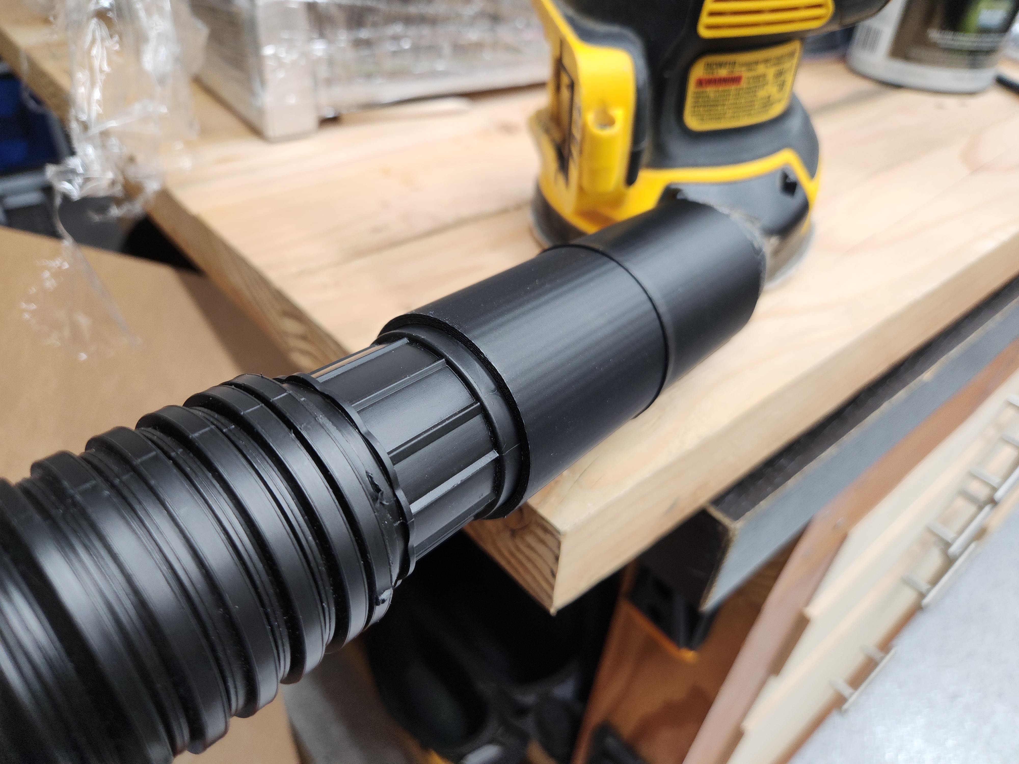Dewalt Sander DCW210 to 1 7/8 inch Ryobi vacuum hose adapter - photo 2