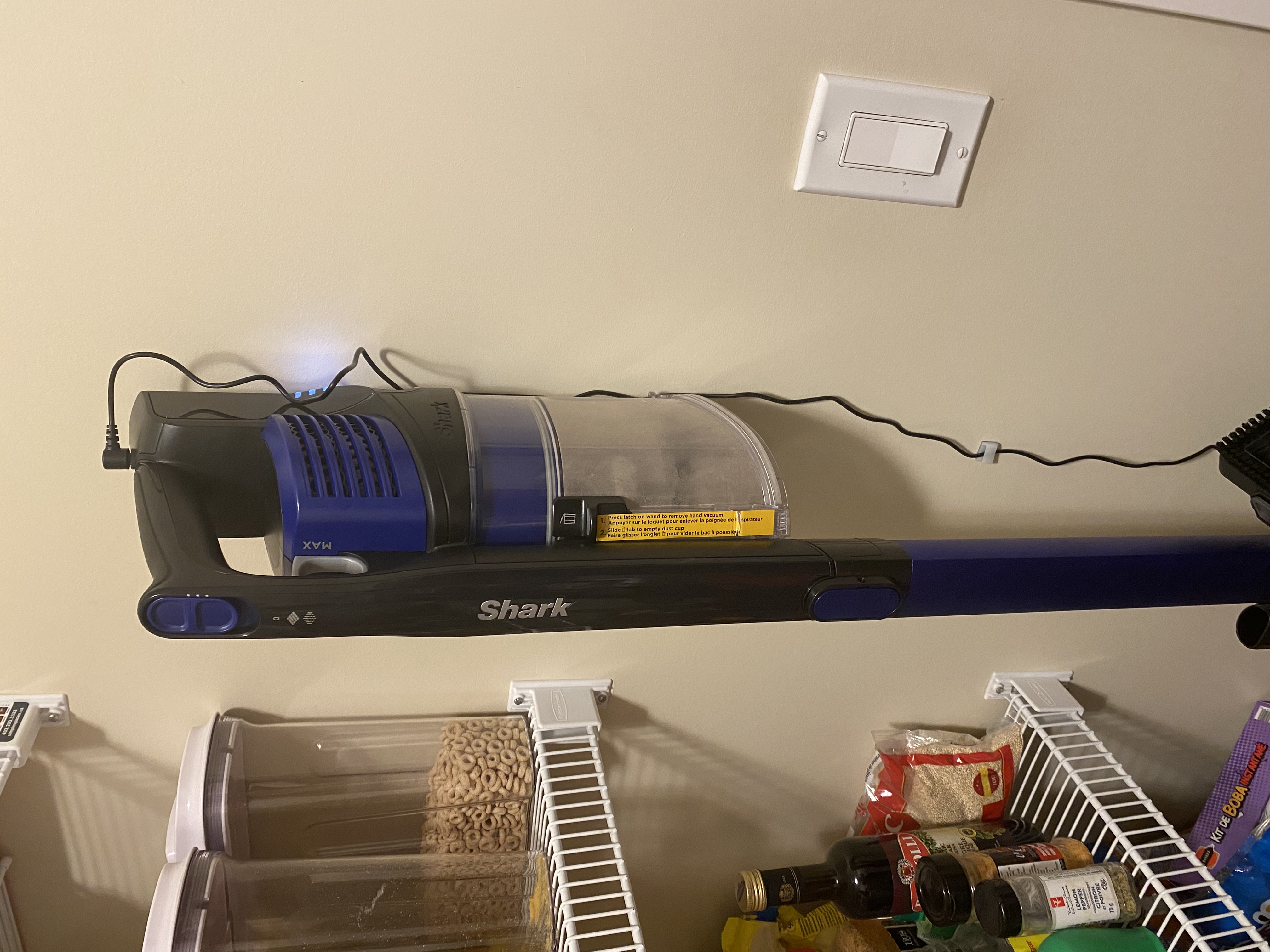 Shark Rocket Vacuum Wall Mount w/ Cable Management