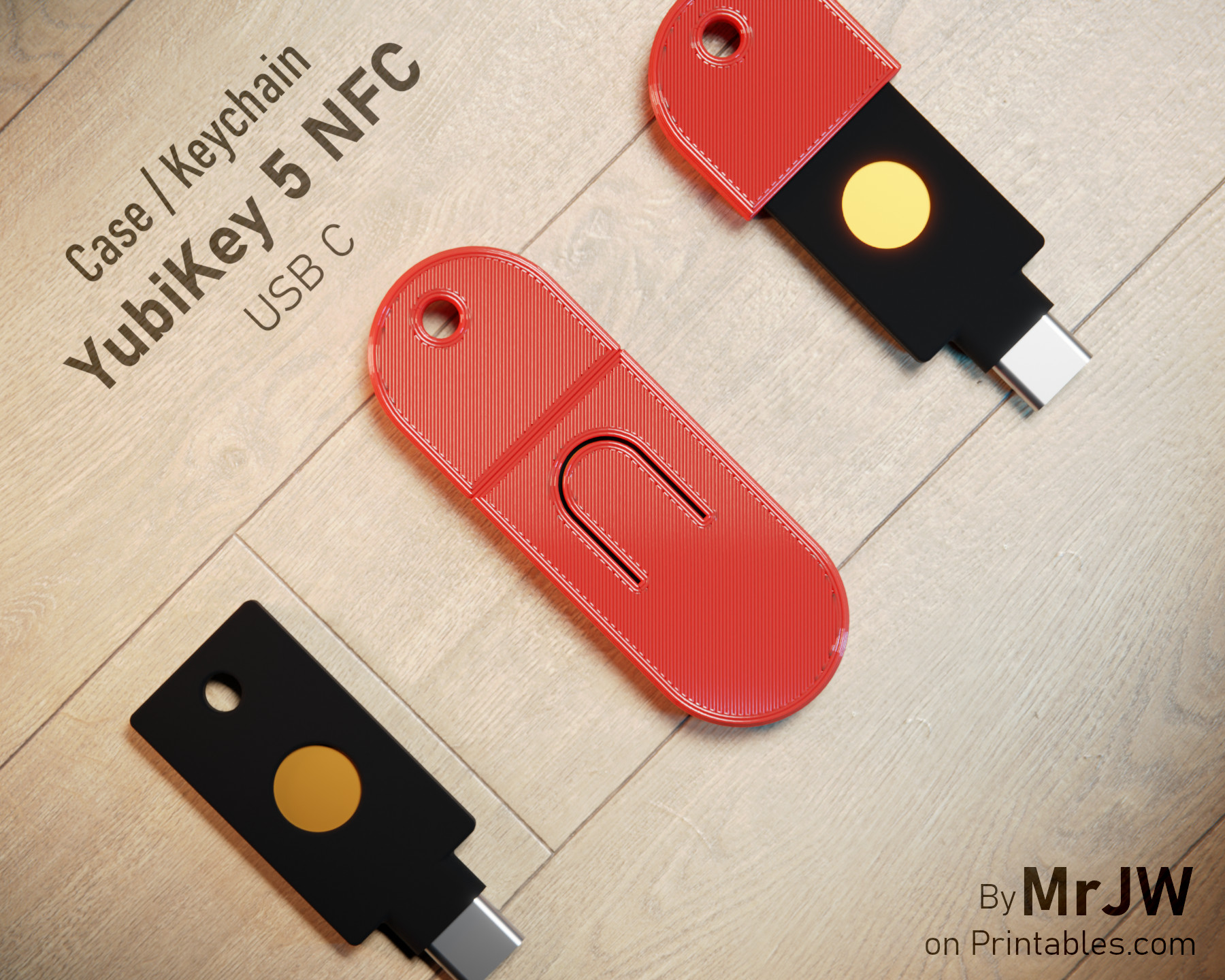 YubiKey 5C NFC Case/Keychain (USB C only) with STEP file