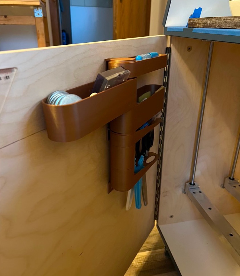 Vertical door storage box system