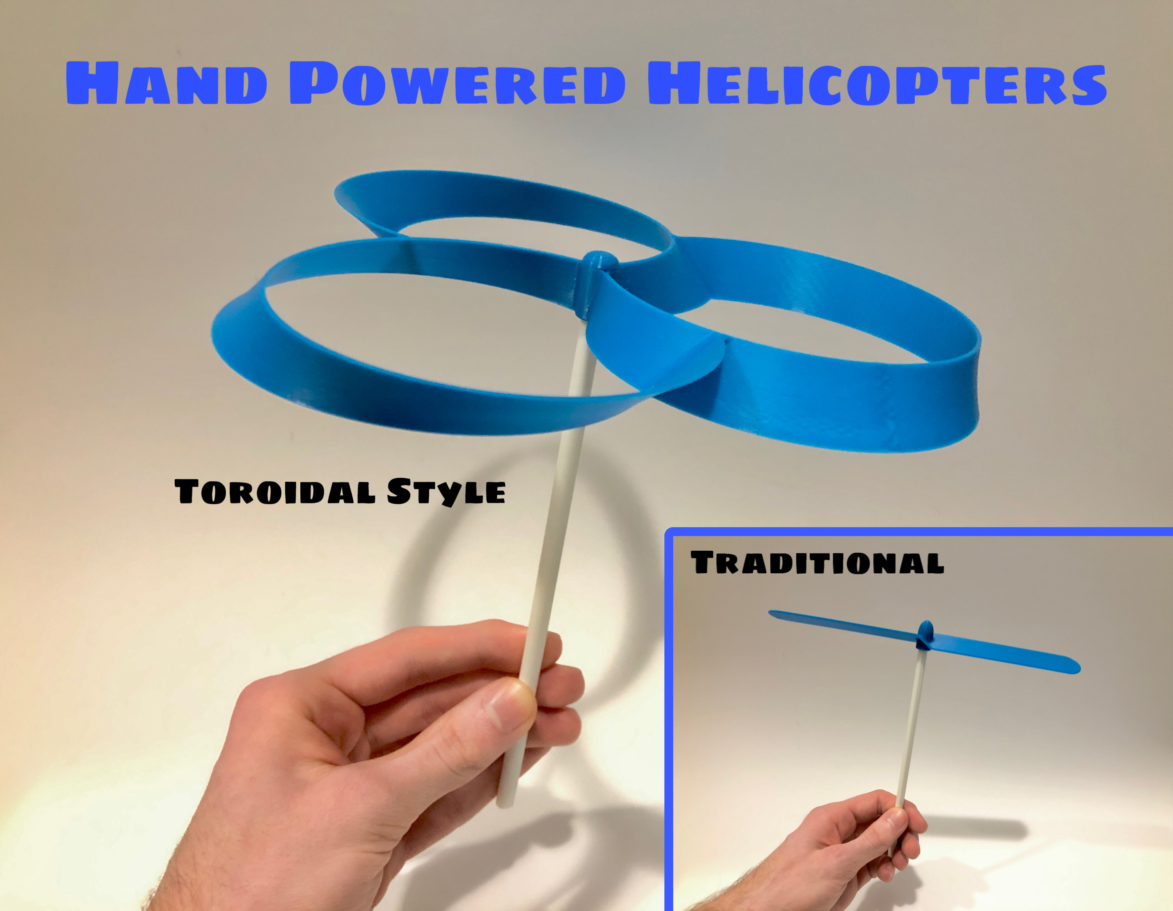 Hand Powered Helicopter/Propeller Toy