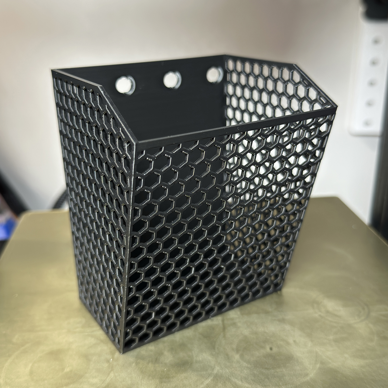 Peg Board Basket - More Honeycomb and Printed Rivet Attachment