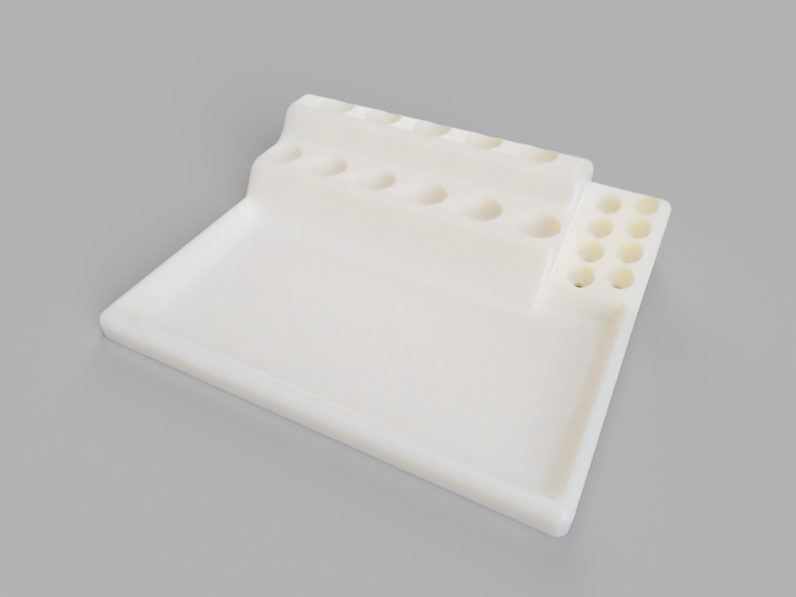 Chemical syringe rack with tray