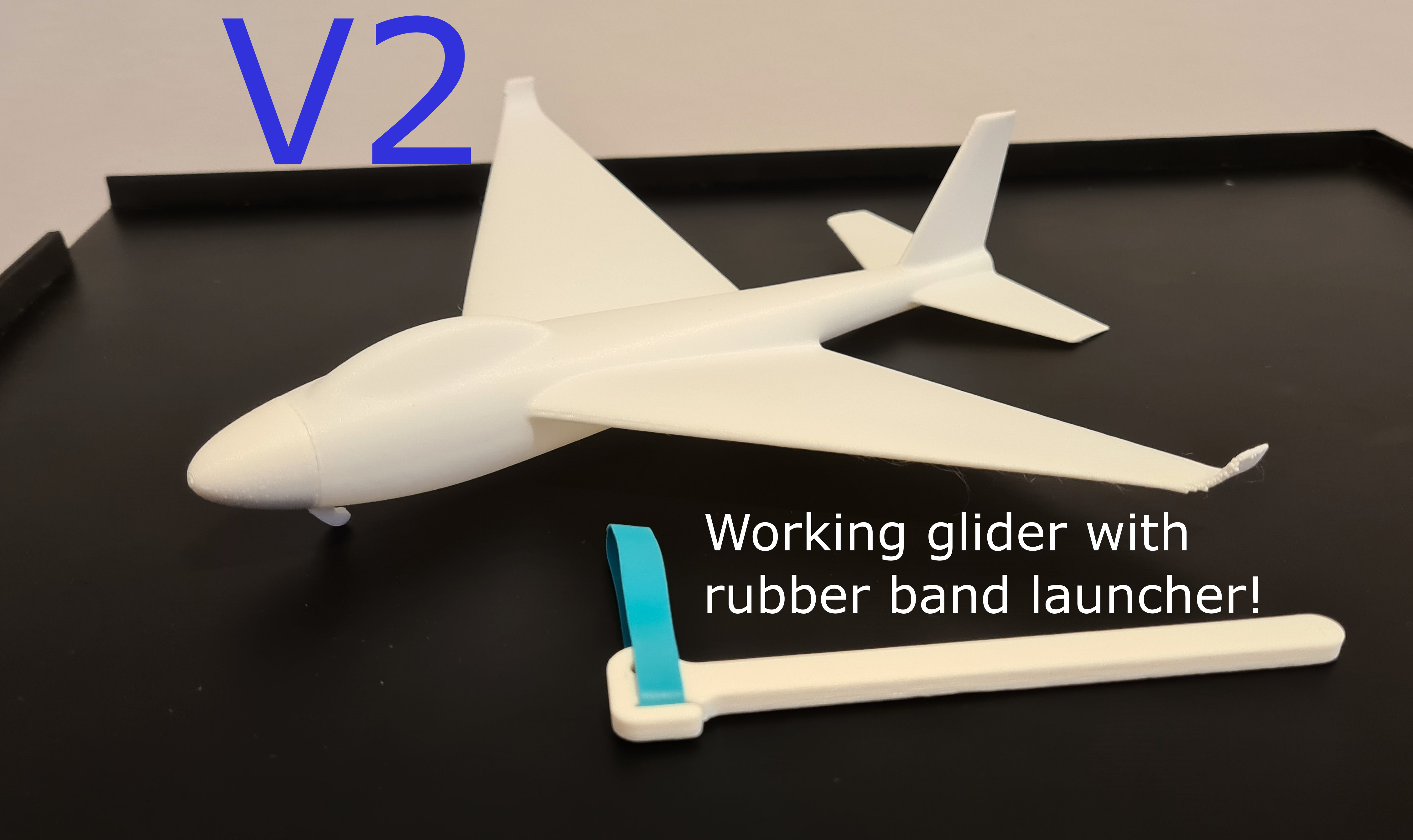 VasePlane V2 - Vase Mode Glider with Rubber Band Launch System