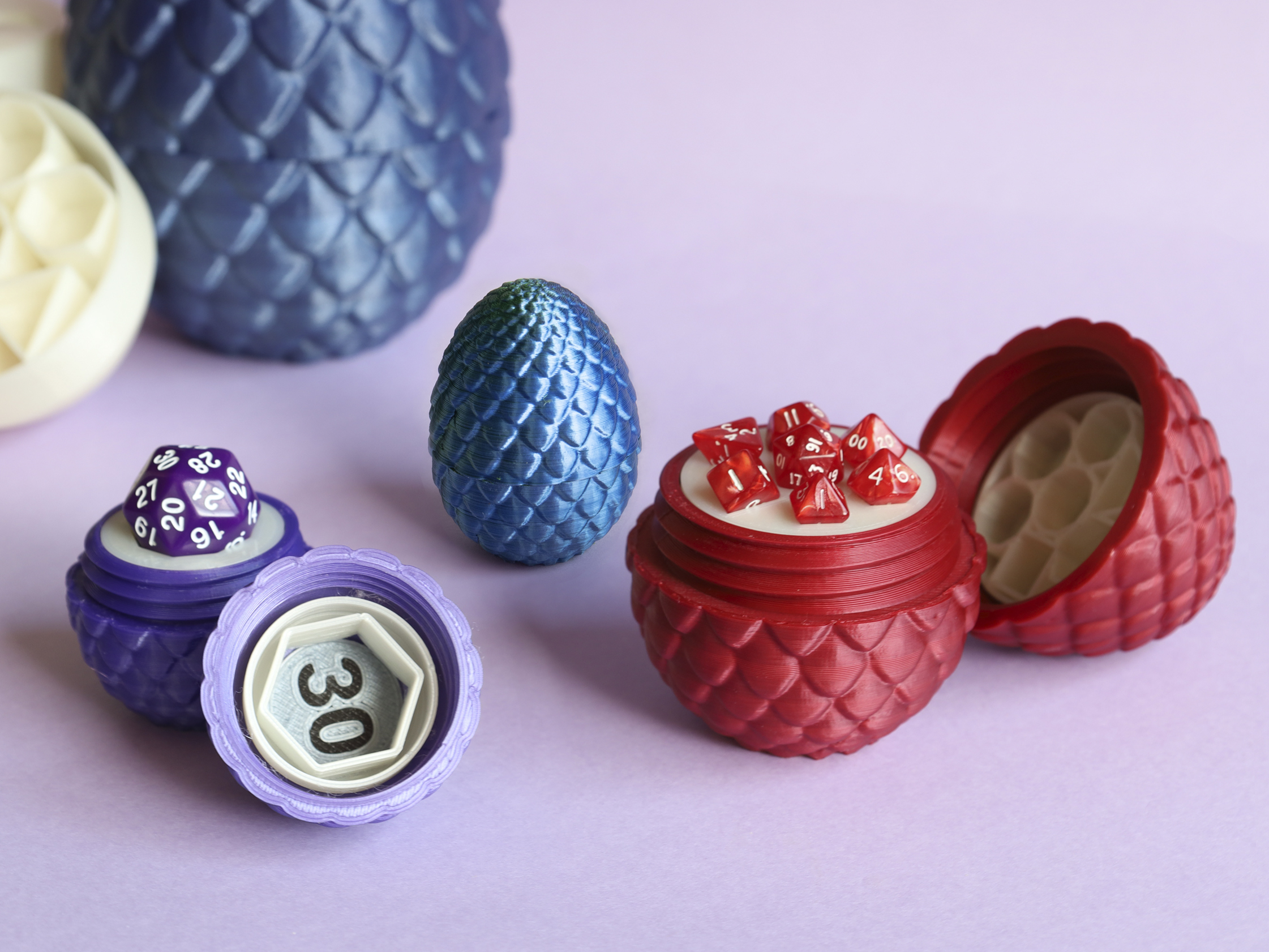 Dragon Egg dice box inserts - Customizable OpenSCAD