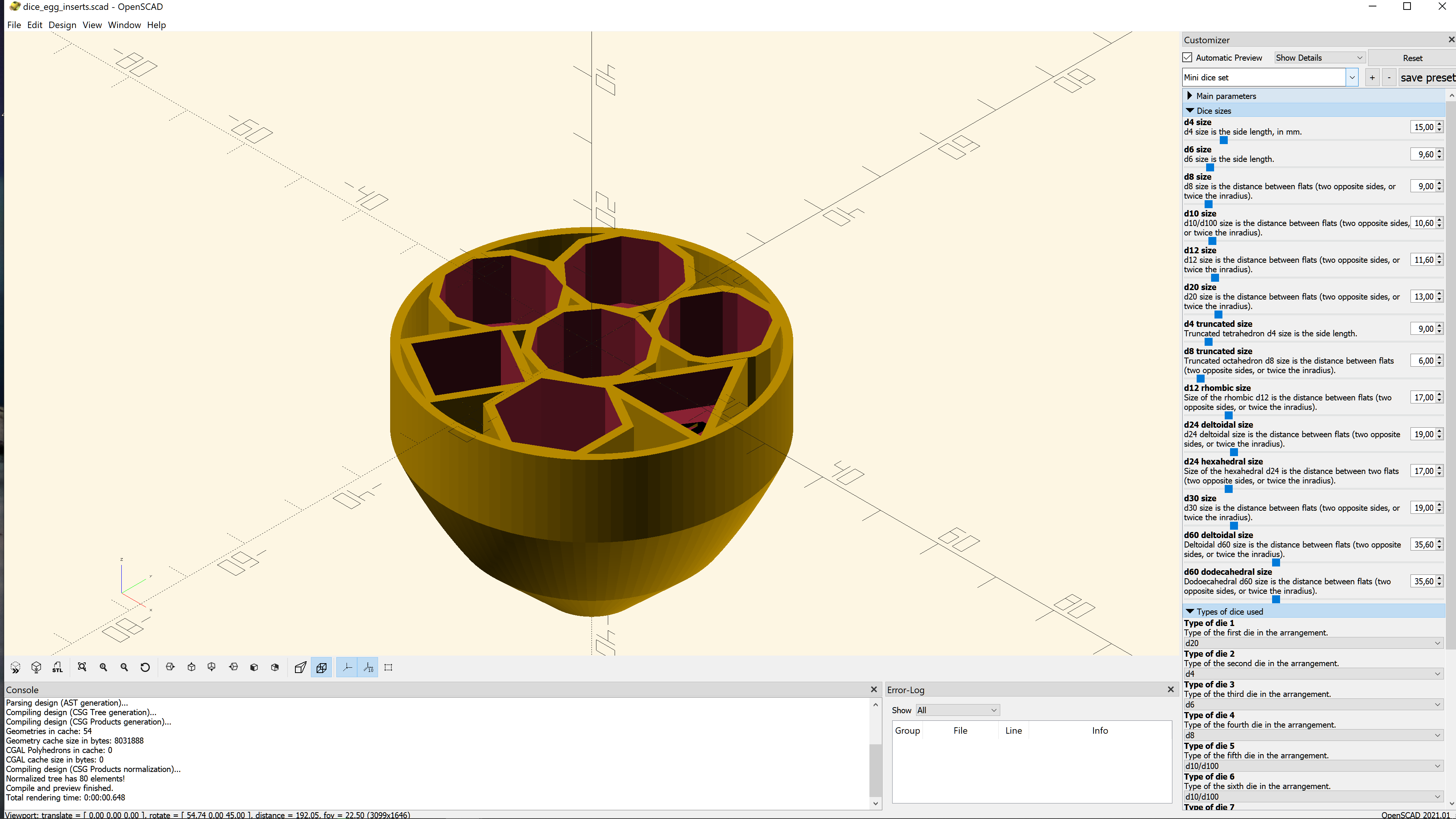 Dragon Egg dice box inserts - Customizable OpenSCAD - photo 2