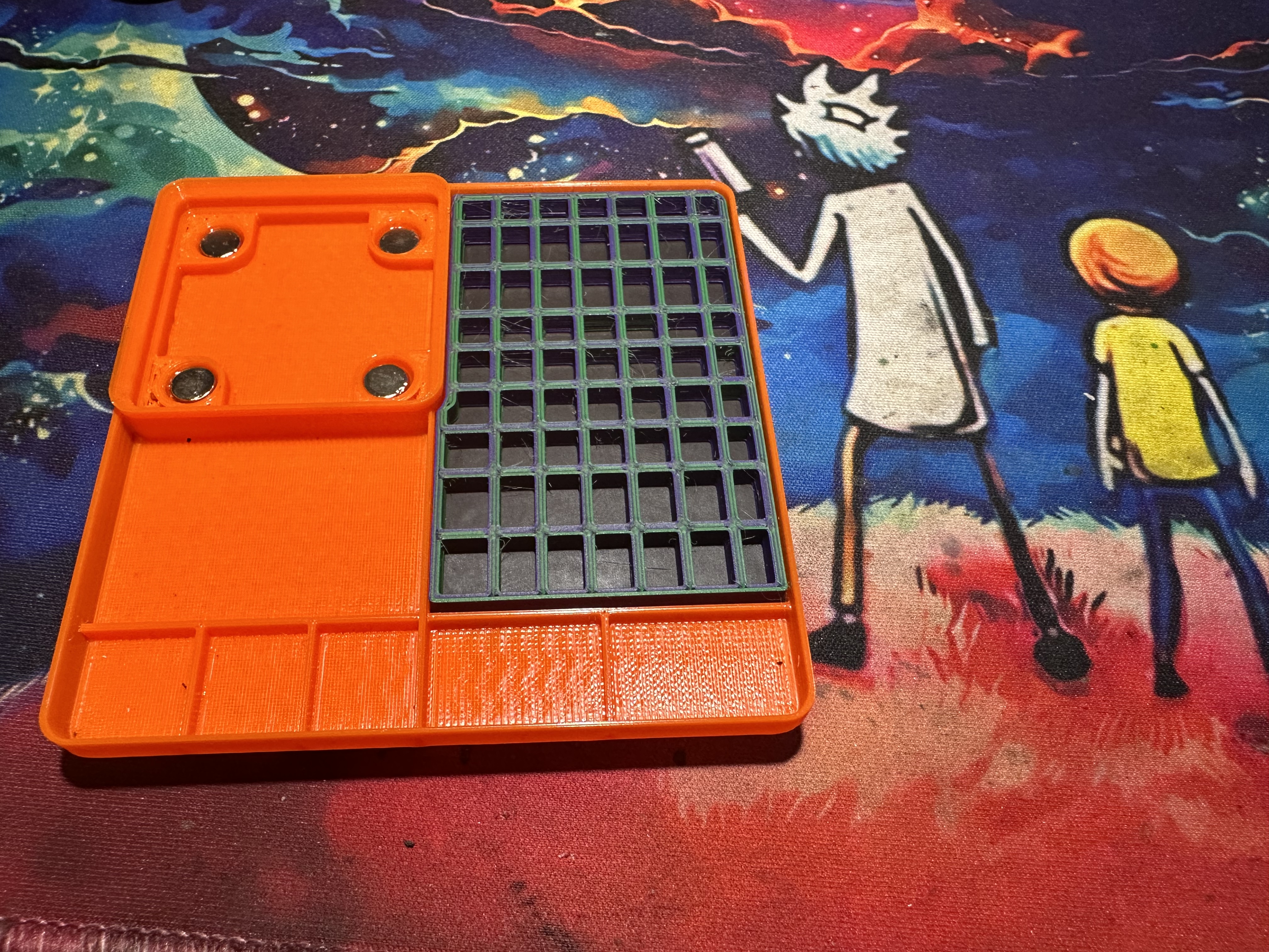 V3.1 Gridfinity Big/Small Parts Project Tray W/ 1x1 Screw Bin, 63 Slot  Grid Magnet Tray & Stackable Lid - photo 2